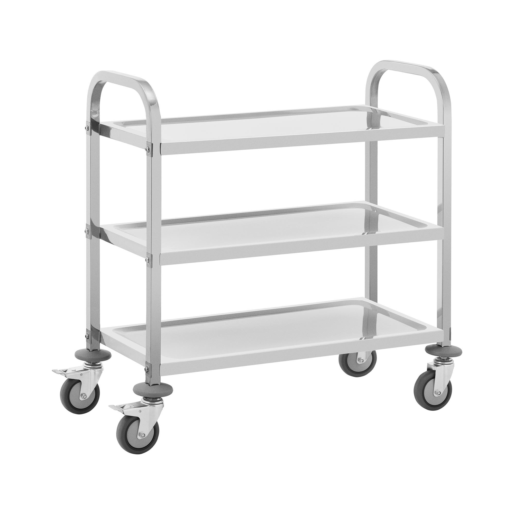 Servierwagen - Edelstahl - 3 Borde - Ablagen: 73 x 38 cm - 300 kg - Royal Catering RCSW-110