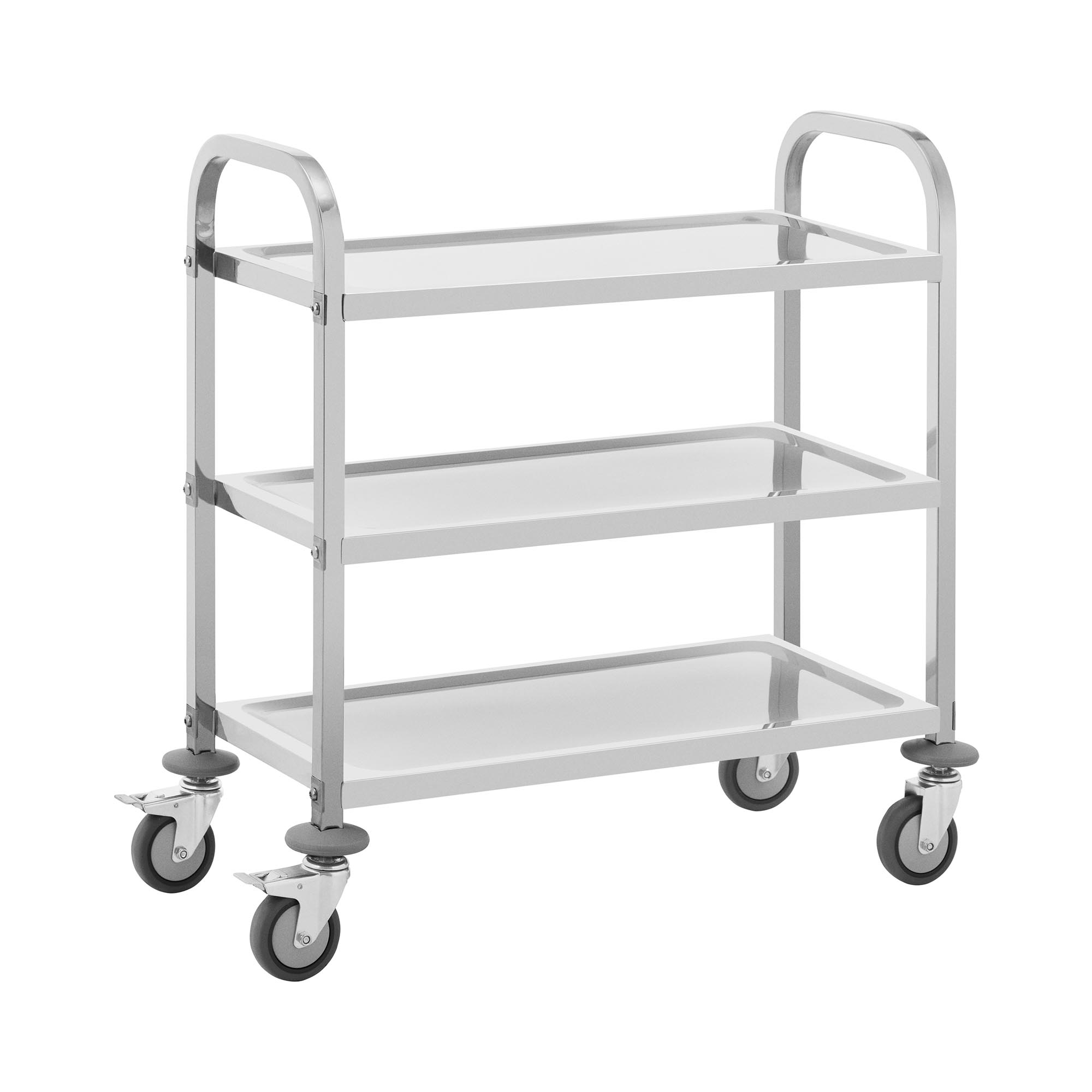 Servierwagen - Edelstahl - 3 Borde - Ablagen: 69 x 34 cm - 300 kg - Royal Catering RCSW-111