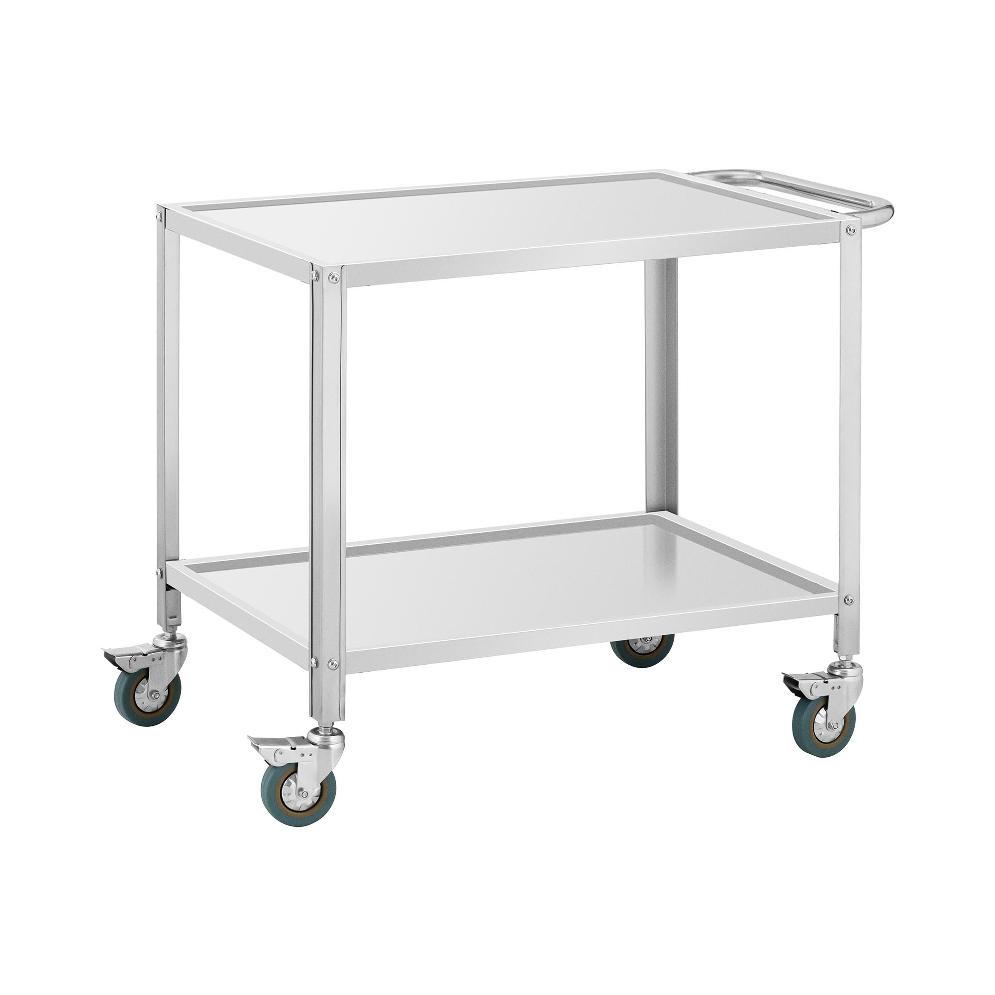 Servierwagen - Edelstahl - 2 Borde - Ablagen: 80 x 57 cm - 300 kg - 48 cm Abstand - Royal Catering RCGW 11