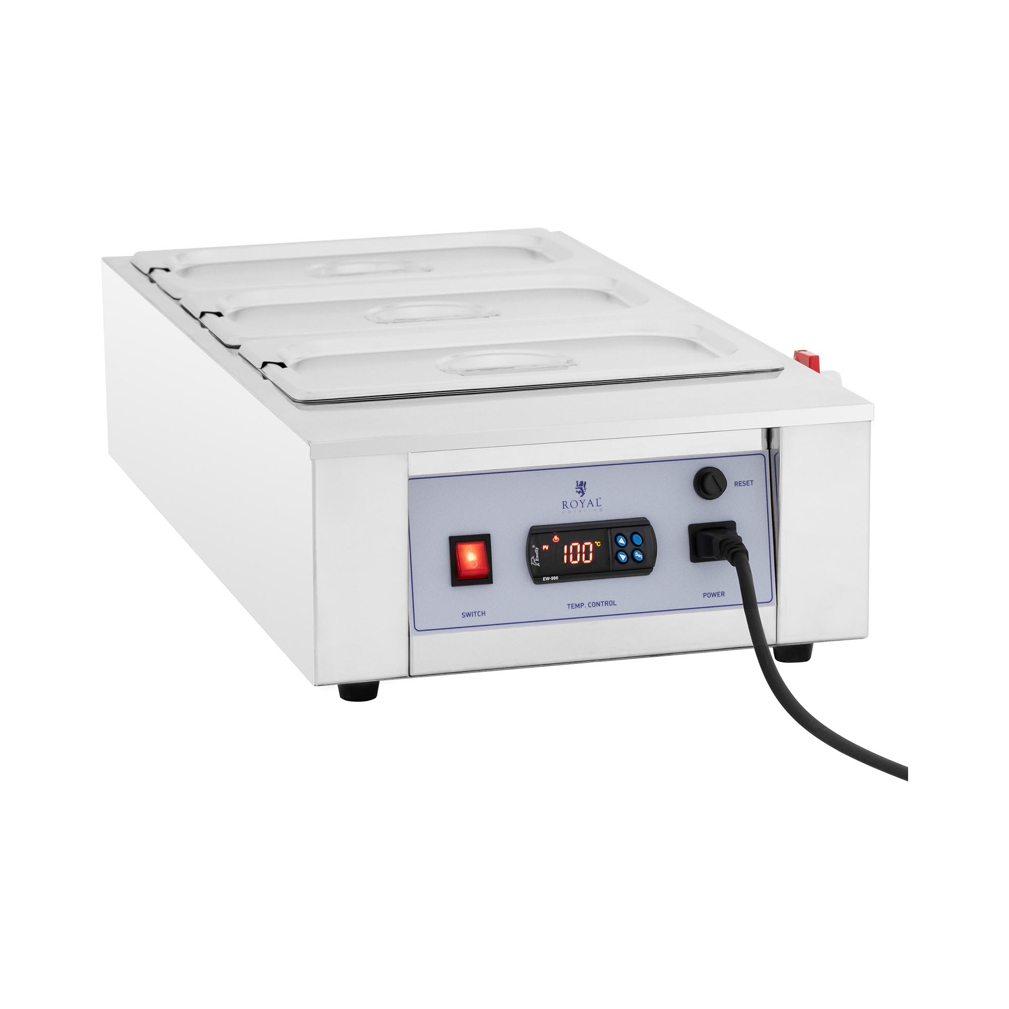 Csokoládé olvasztó gép - 3 x 3,2 l - 100 °C - Royal Catering