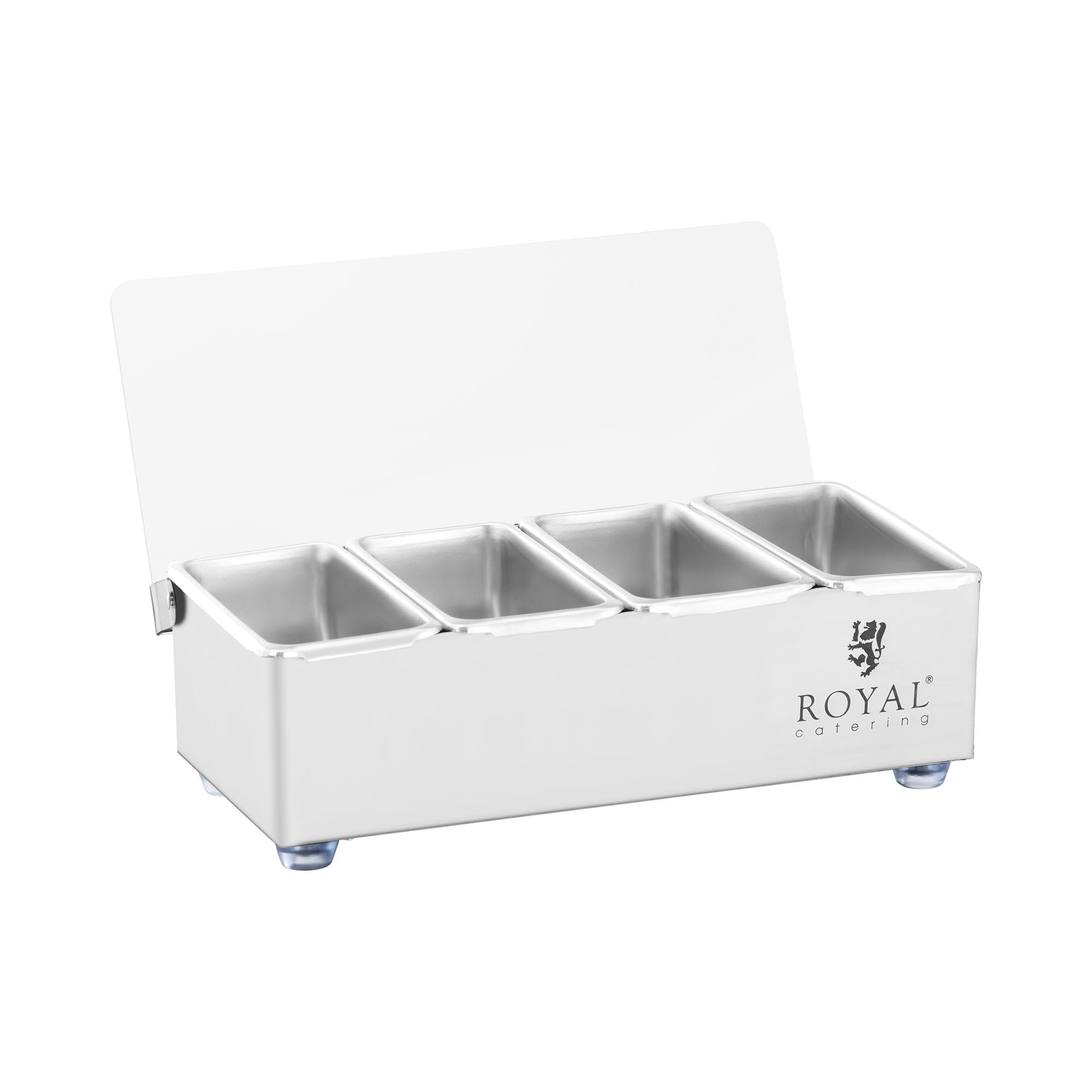 Élelmiszer tároló - rozsdamentes acél - 4 x 0,4 l - Royal Catering
