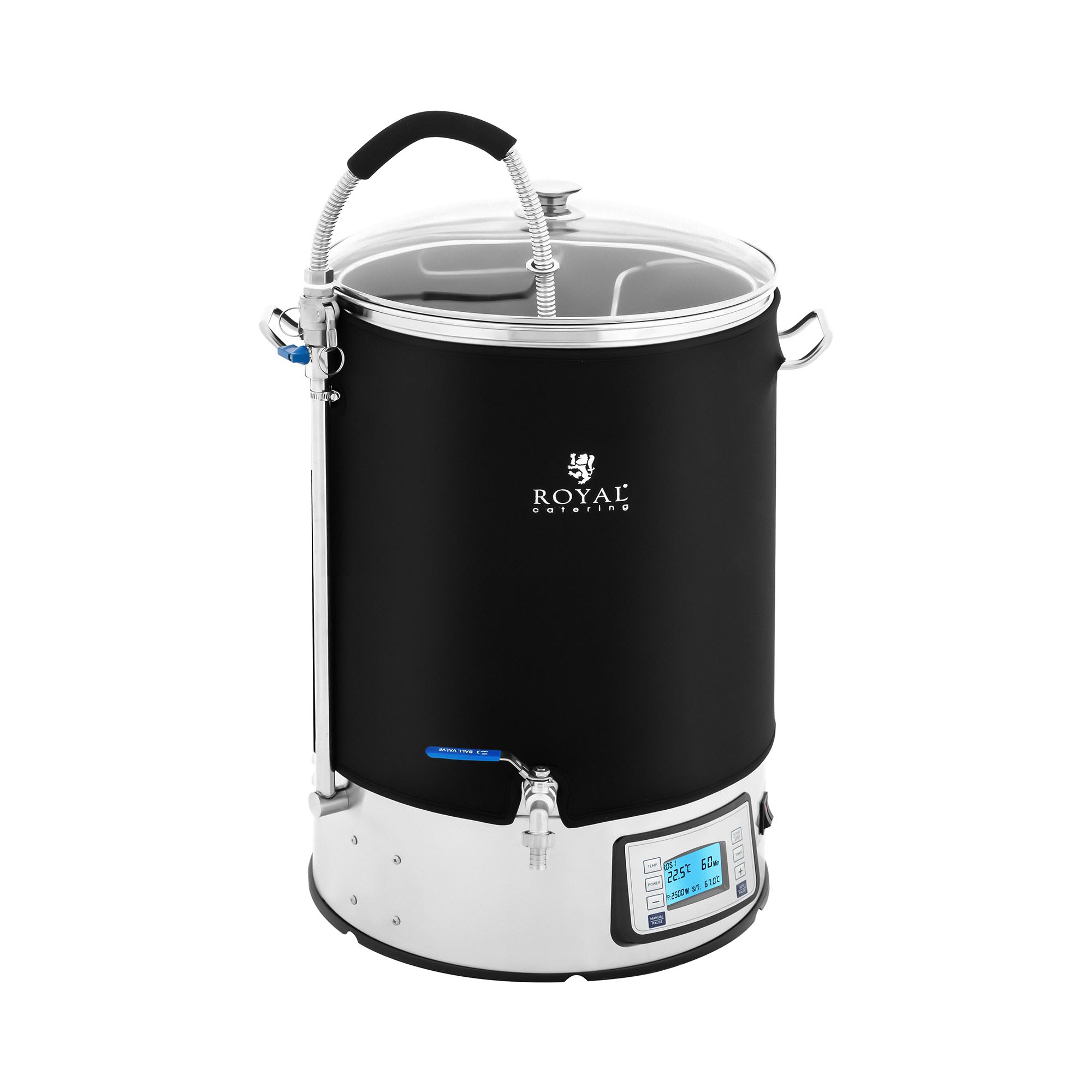 Brouwketel met isolatie - 40 L - 2500 W - 10 - 100 °C - RVS - LCD display - Timer