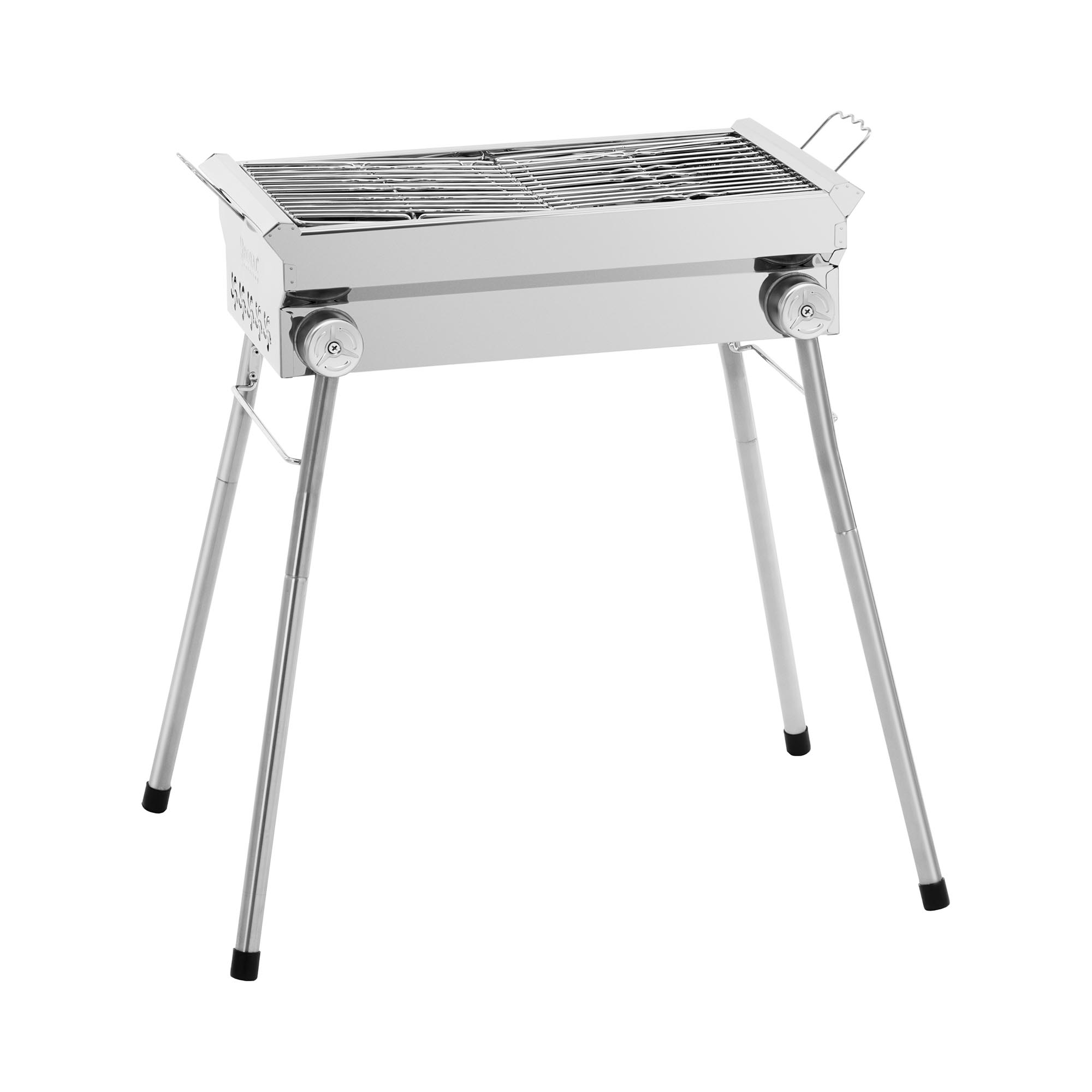 Faszén grill - összecsukható - 43 x 25 cm - rozsdamentes acél / horganyzott acél - Royal Catering