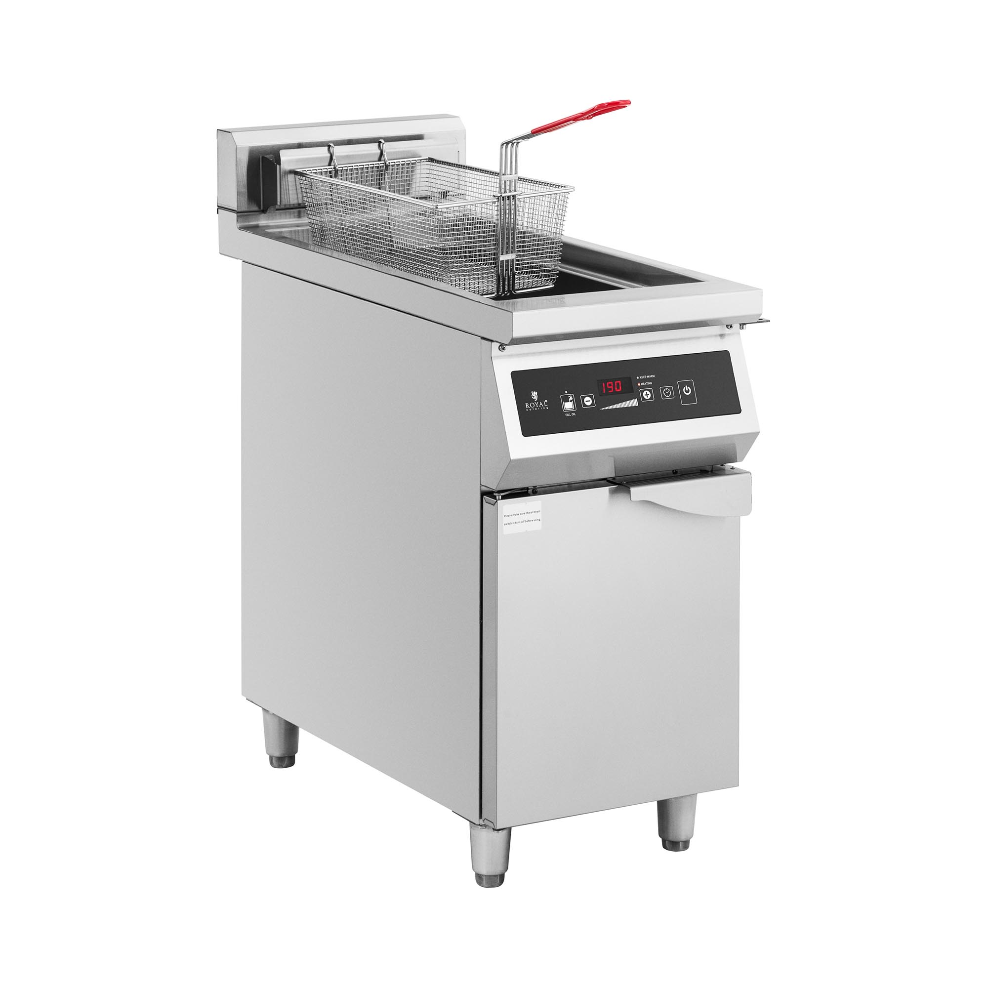 Frytownica indukcyjna - 30 l - 10000 W - 400 V - szafka dolna - timer - Royal Catering
