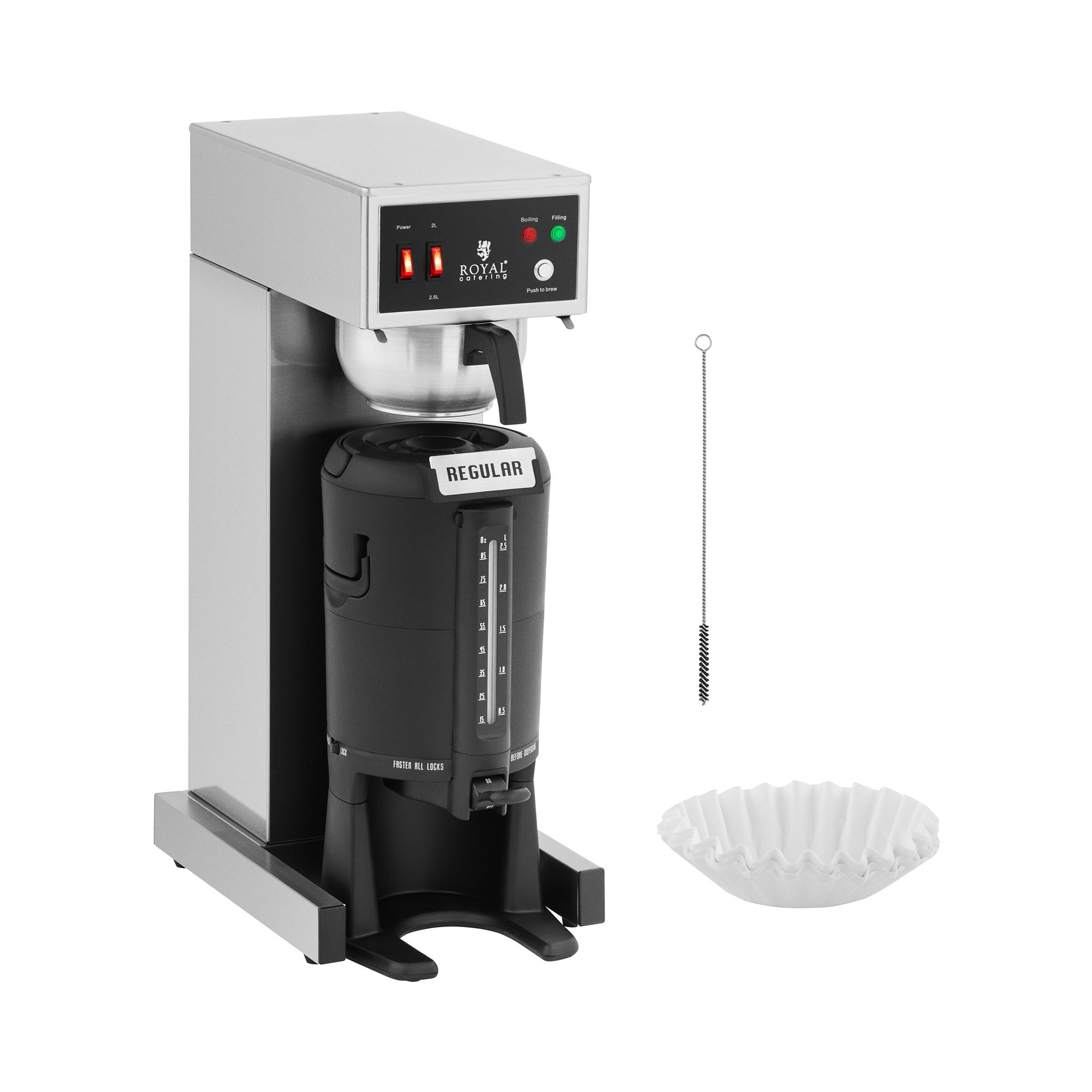 Royal Catering Filterkaffeemaschine - 2,5 L - inkl. Thermobehälter mit Zapfhahn RCCCM-01TMBV