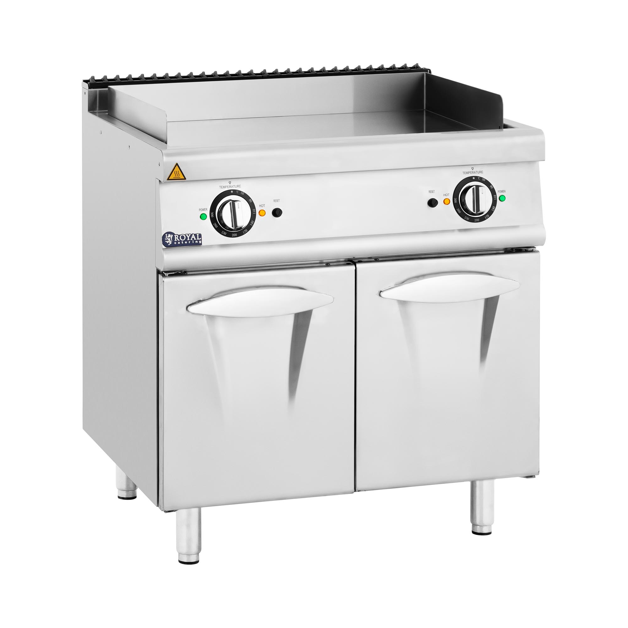 Royal Catering Dobbelt stegeplade - 10,8 kW glat med underskab