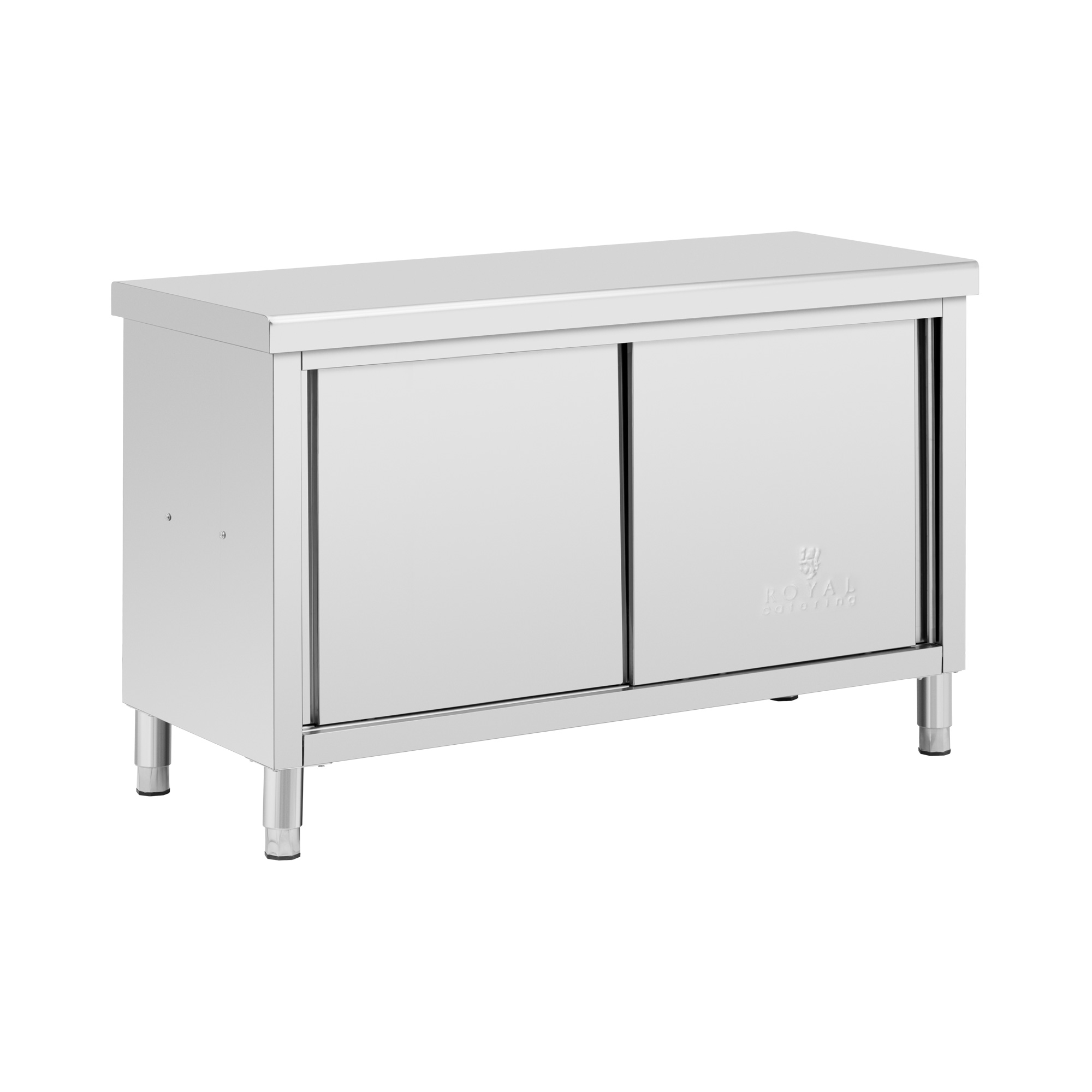 Roestvrijstalen werkkast met schuifdeuren - ECO - 140 x 60 cm - 500 kg - Royal Catering
