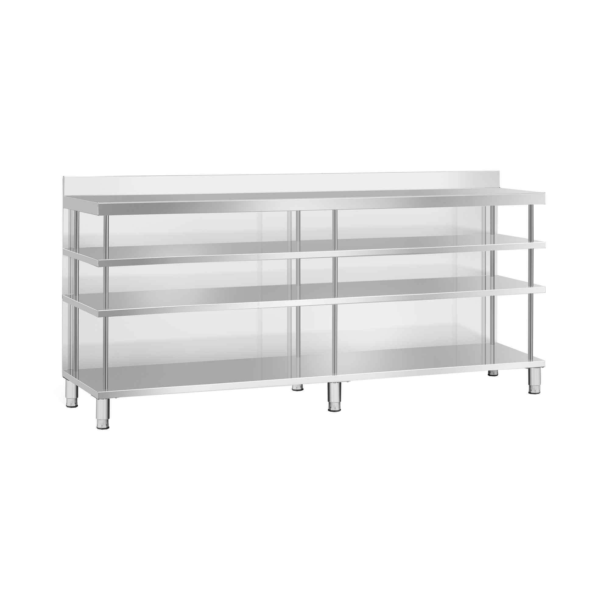 Bar-pracovný stôl - nerezová oceľ - 250 x 60 x 105 cm - Royal Catering