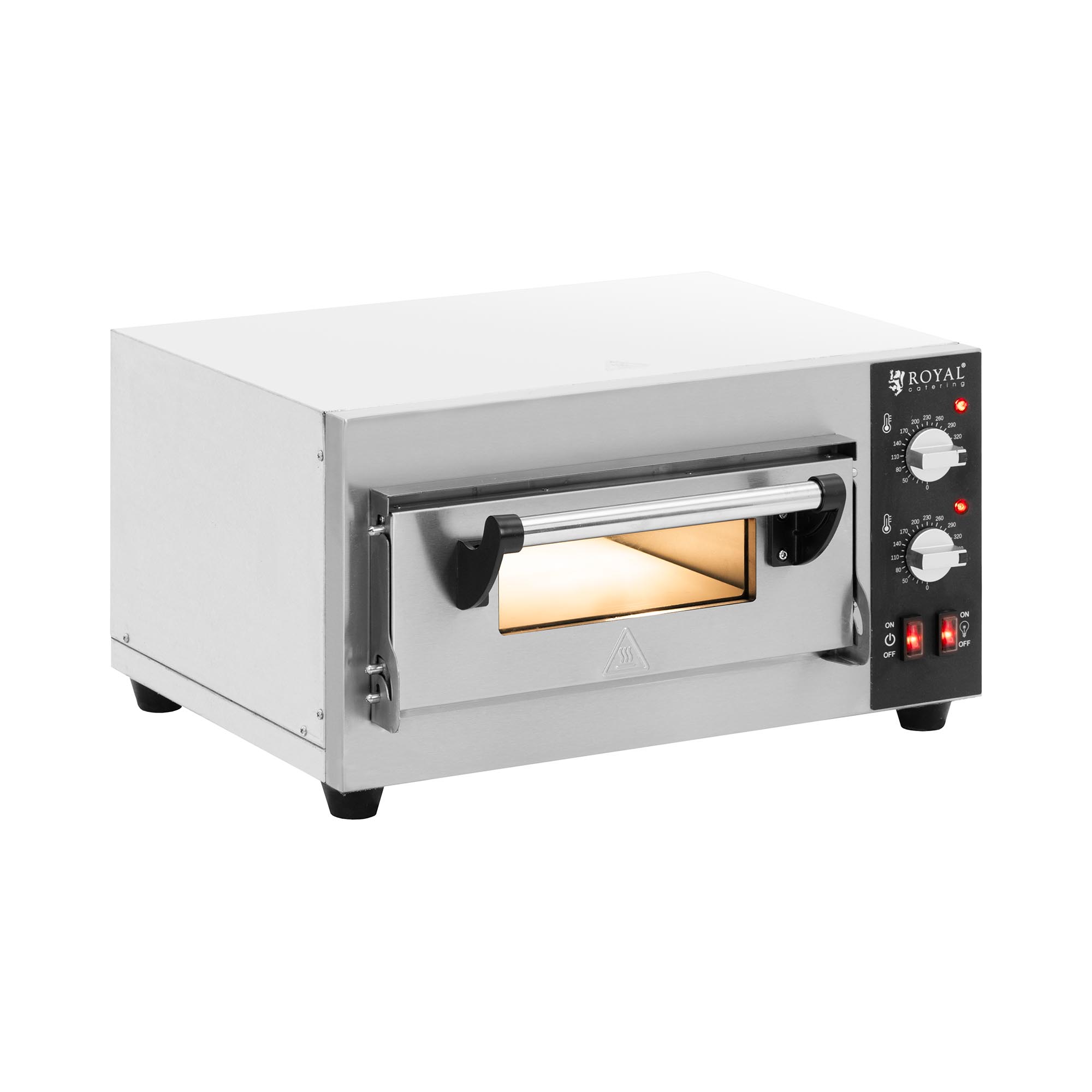 Elektrische pizzaoven - 1 x 35 cm - 1 kamer - 2000 W - vuursteen - Royal Catering