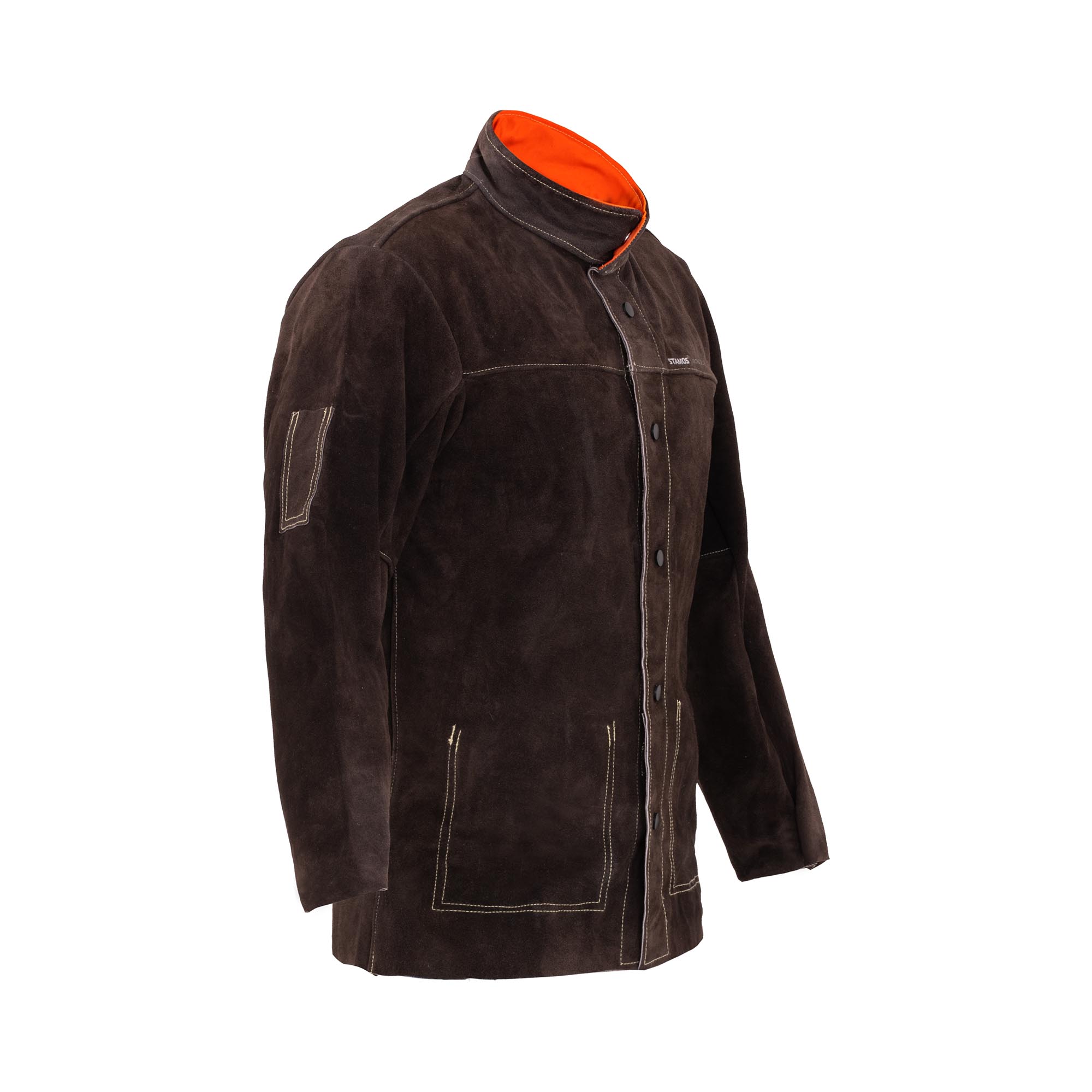 Veste de soudeur en cuir croute de bovin - Taille L | Stamos Welding Group