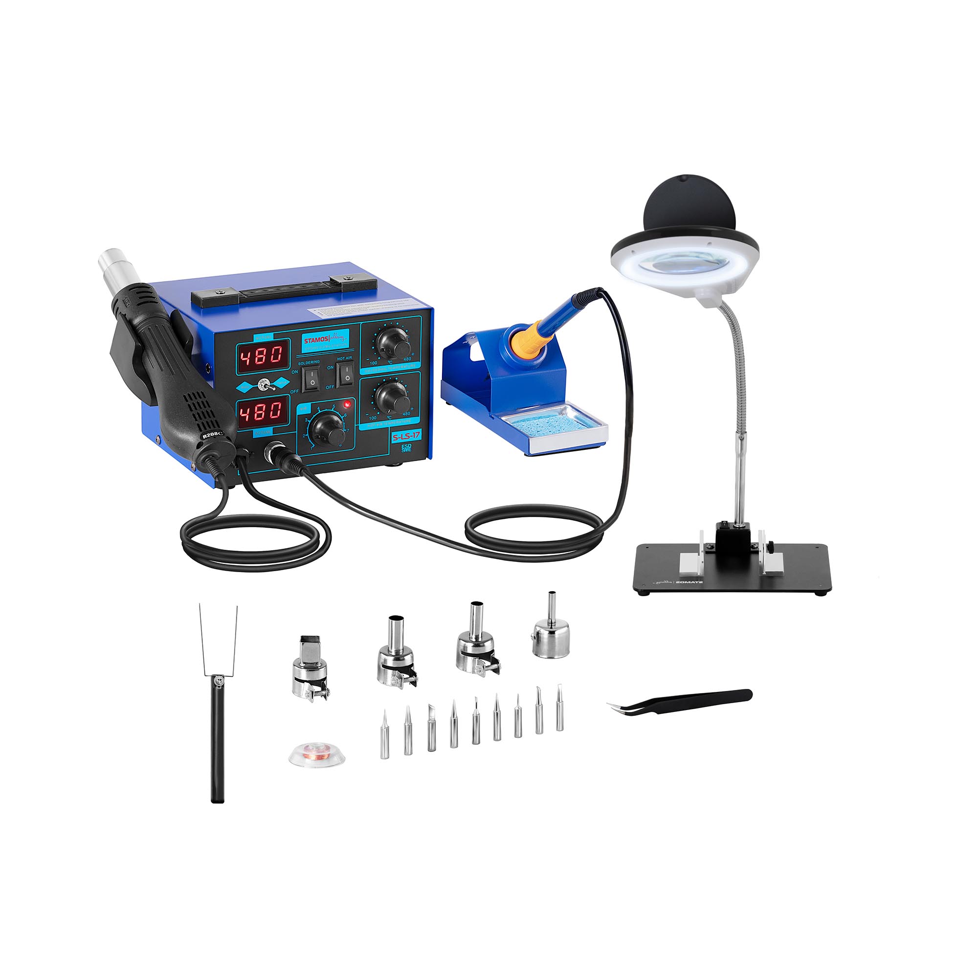 Stație de lipit 2 display-uri 730 Watt - Statii de fier de lipit Stamos Soldering