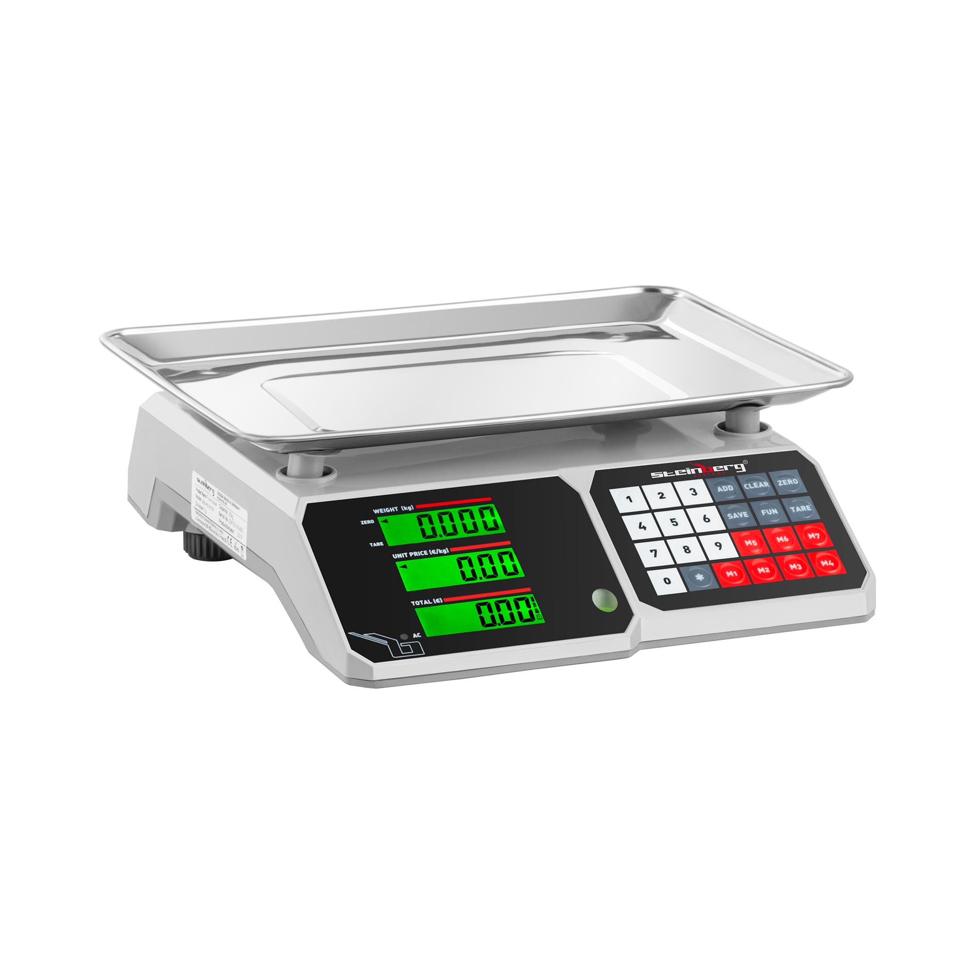 Balance de contrôle - 30 kg / 1 g - 34,1 x 24,1 cm - 6 écrans LCD | Steinberg Systems