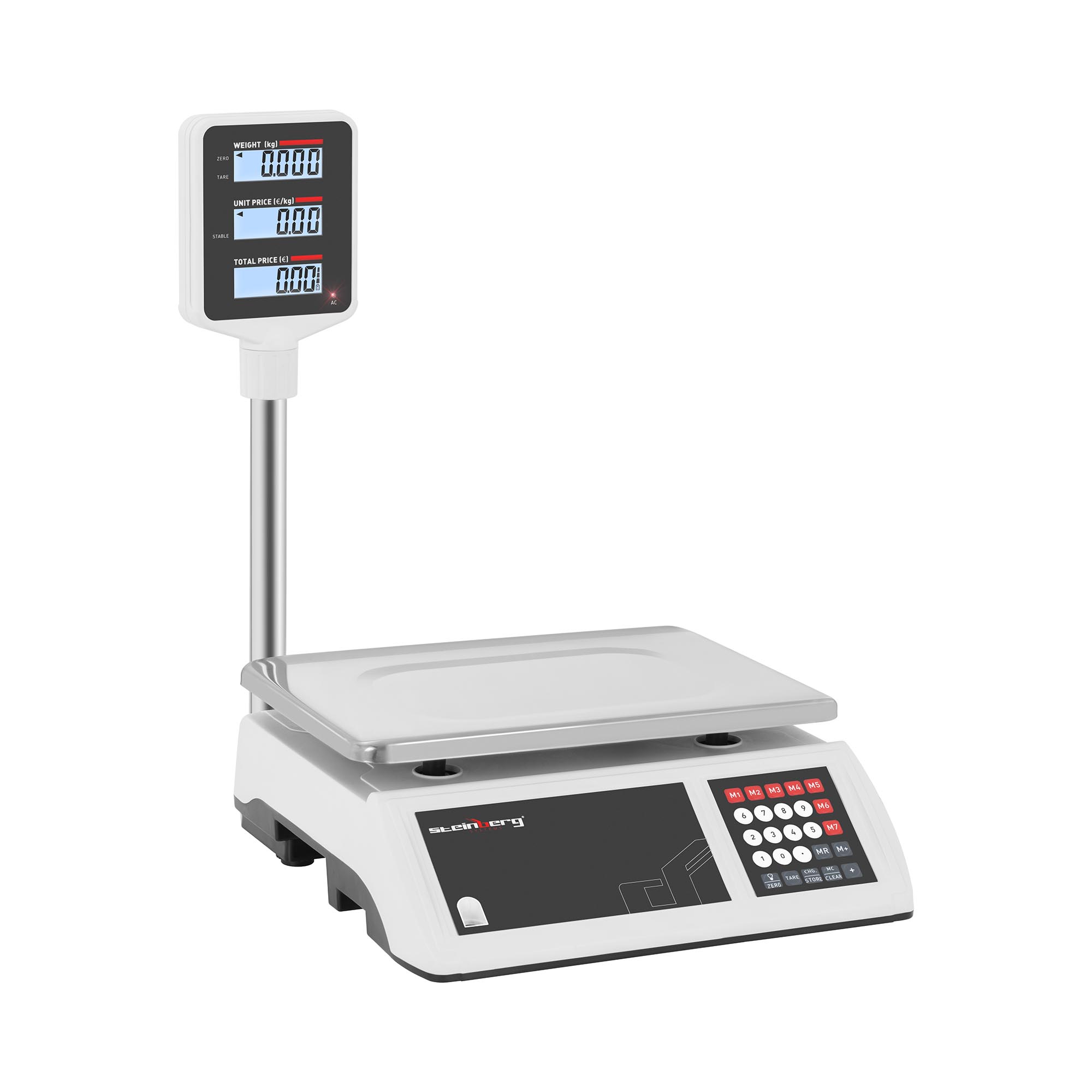 Balance de contrôle - 6 kg / 1 g - 31 x 21 cm - 6 écrans LCD sur trépied | Steinberg Systems