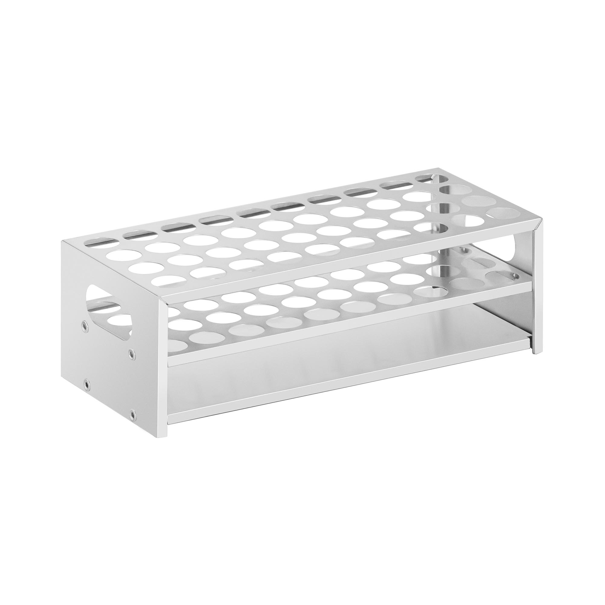 Reageerbuisrek - aluminium - voor 40 reageerbuisjes