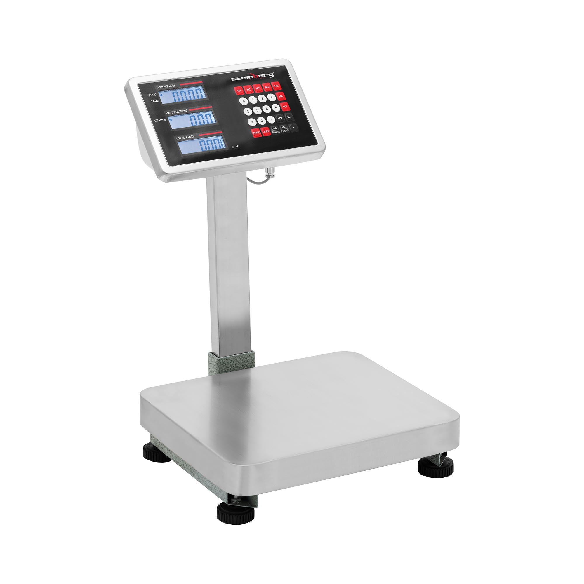 Cântar de control 60 kg / 0,005 kg 29 x 34 cm 3 display LCD inalt - Cantare de calcul al pretului Steinberg Systems