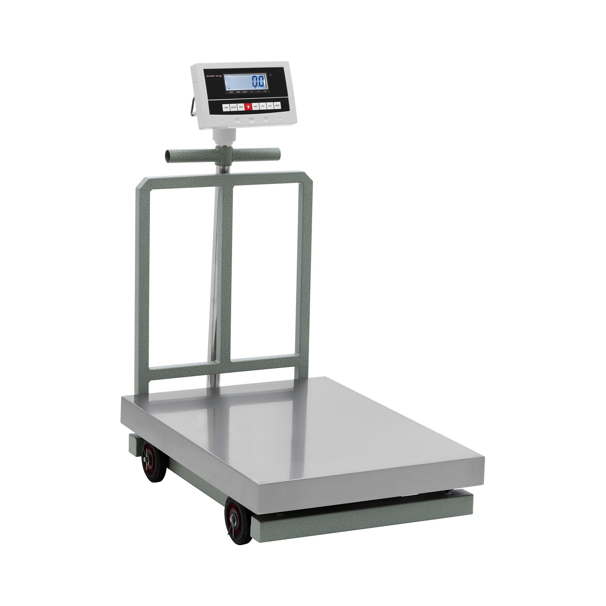 Balance plateforme - 1 000 kg / 0,2 kg - 60 x 80 cm - à roulettes - kg/lb - avec écran LCD | Steinberg Systems