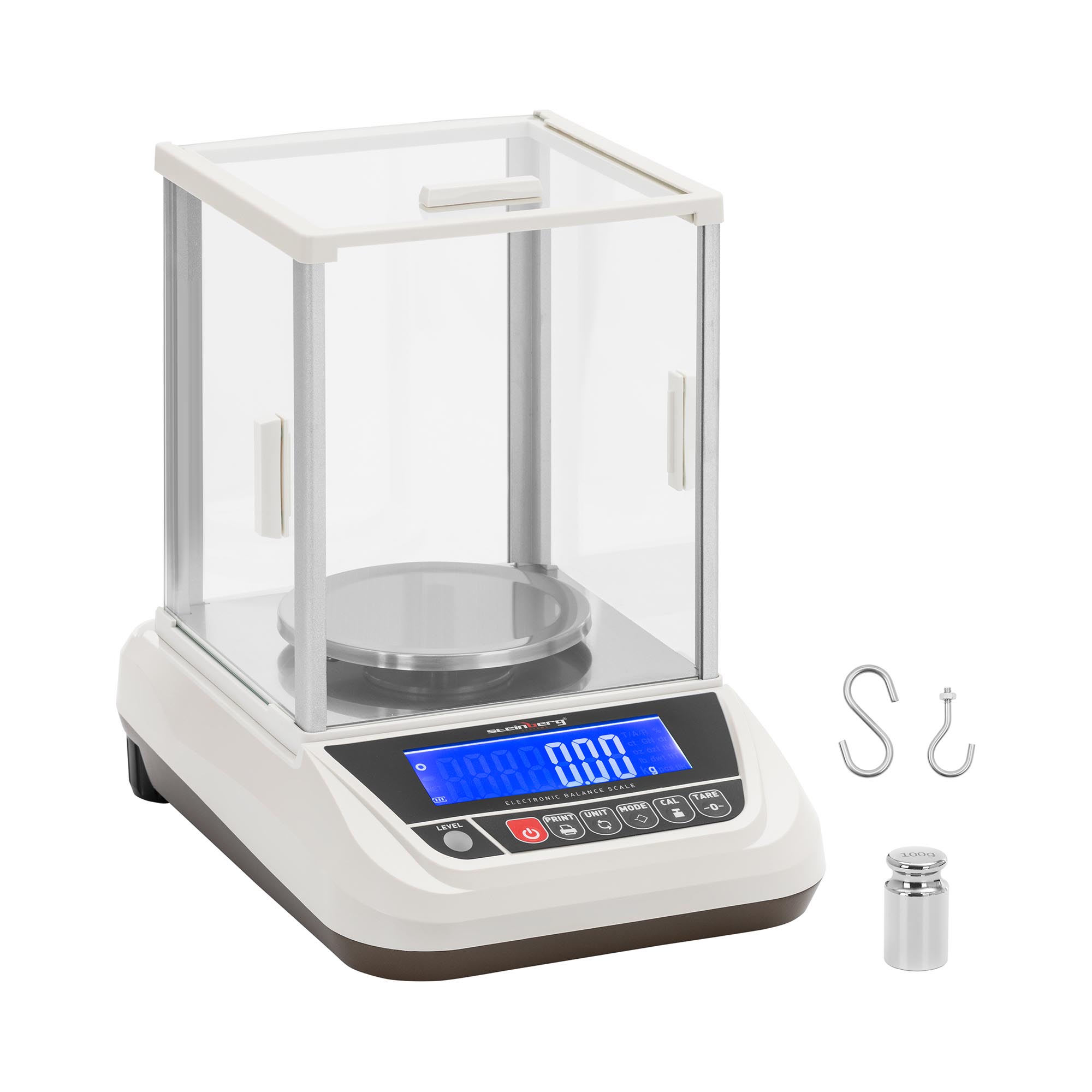 Precisieweegschaal - 3000g / 0,01g - Γ 130mm - LCD - Glazen windscherm