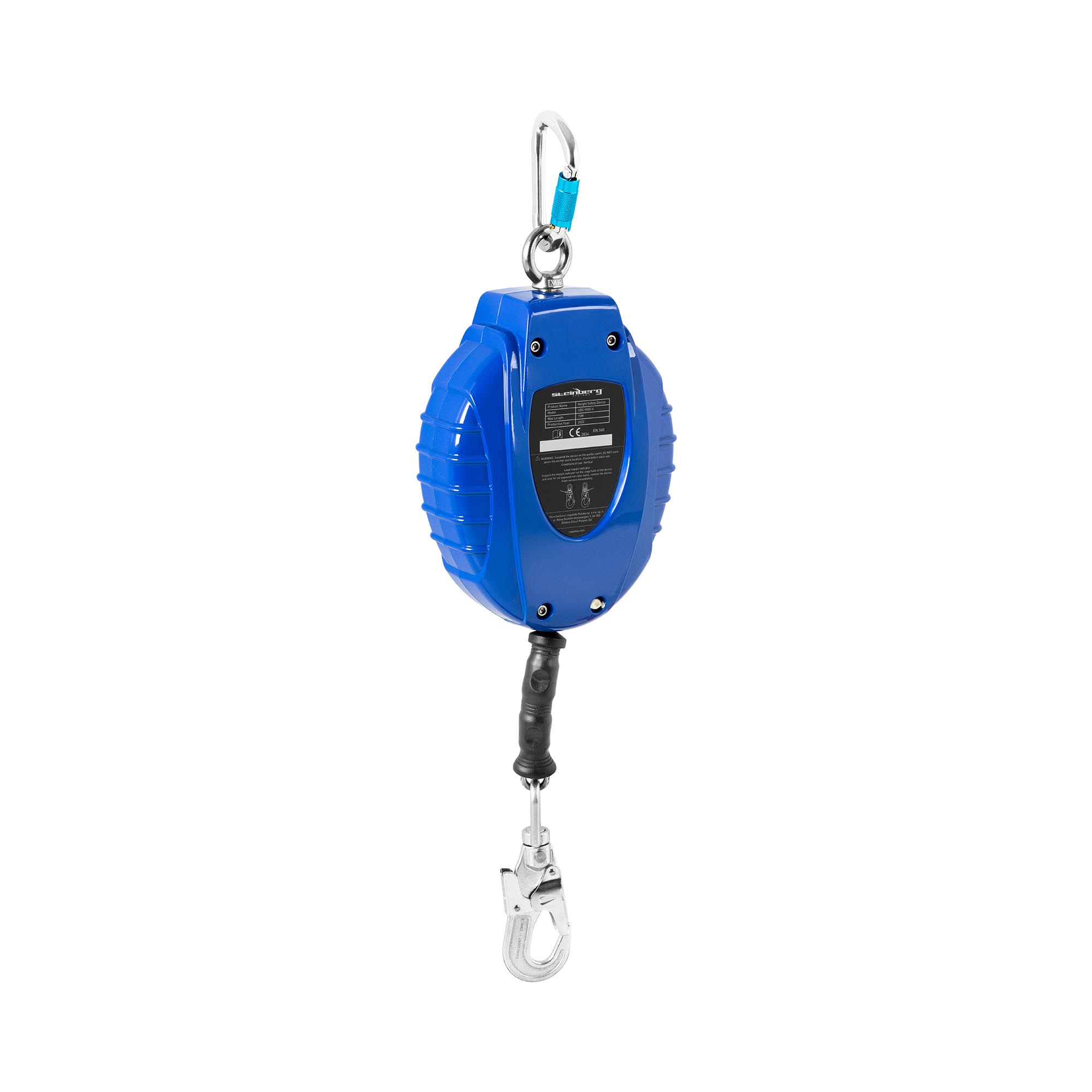 Zelfoprollende reddingslijn - 100 kg - 15 m - Impact force 4.2 kN