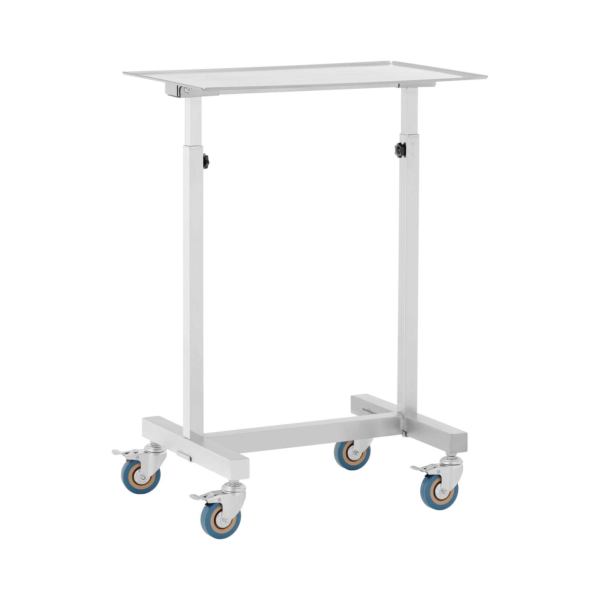 Instrumententafel - verrijdbaar - 600 x 400 mm - in hoogte verstelbaar - RVS/rubber