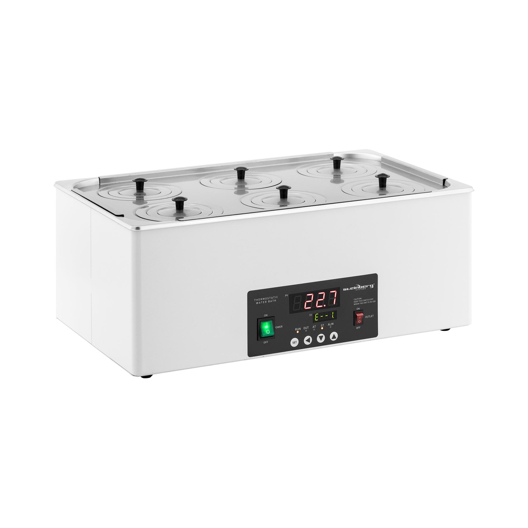 Łaźnia wodna laboratoryjna - cyfrowa - 22,5 l - 5 - 100°C - 500 x 300 x 150 mm