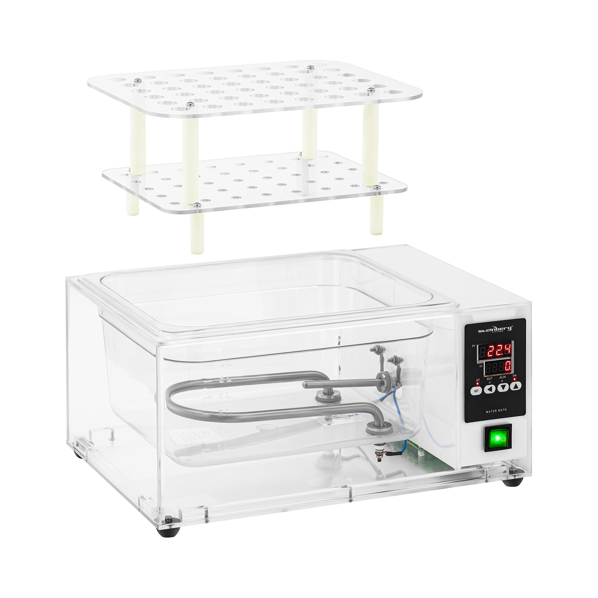 Steinberg Systems Wasserbad - digital - 9 l - transparent - 5-100 °C - 280 x 220 x 150 mm SBS-TWB-100