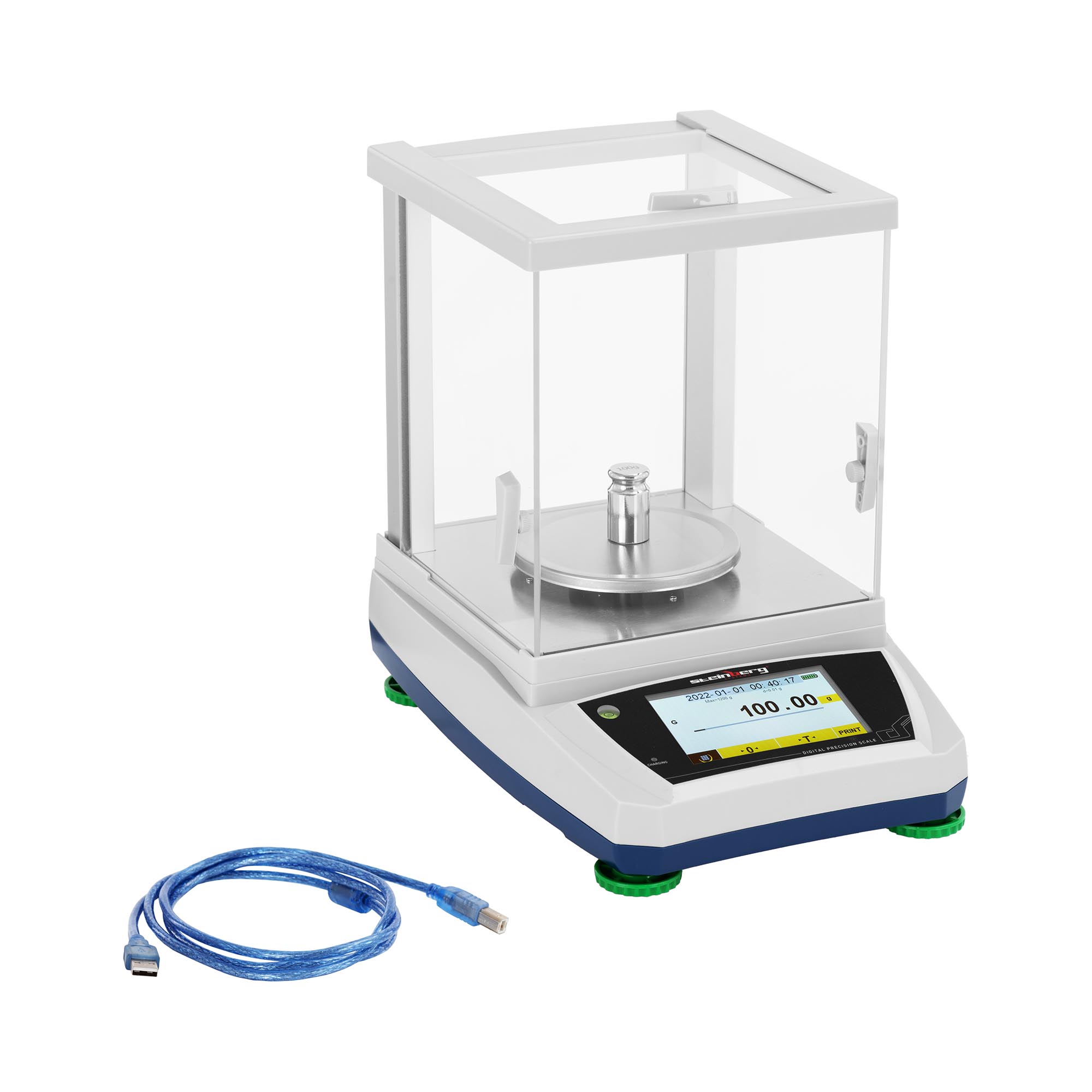 Balance de précision - 1200 g / 0,01 g - Ø 115 mm - écran LCD tactile - grande chambre de protection | Steinberg Systems