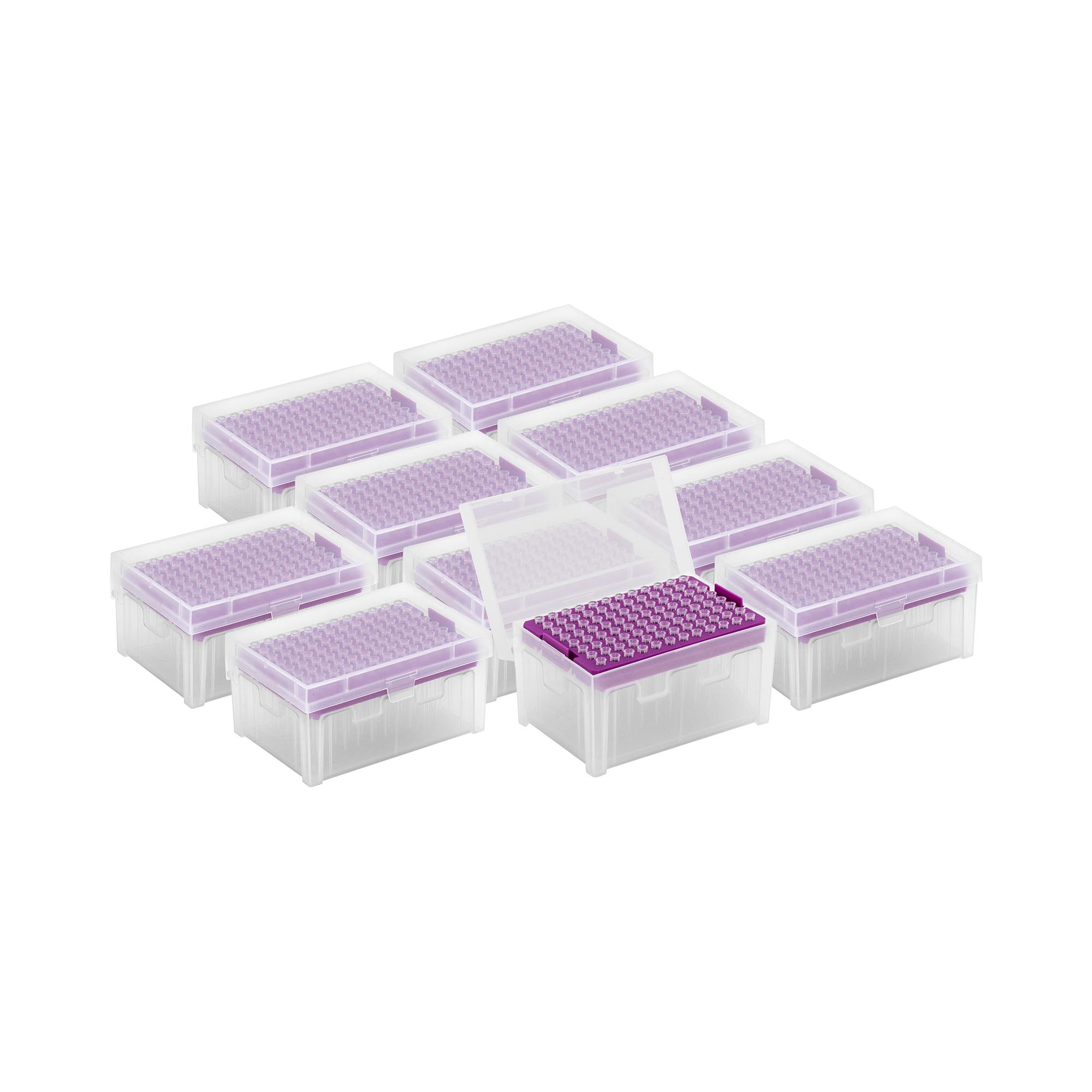 Pipettips - 10 µl - DNAse/RNAse-vrij - in pipettipdoosje - 10 x 96 tips