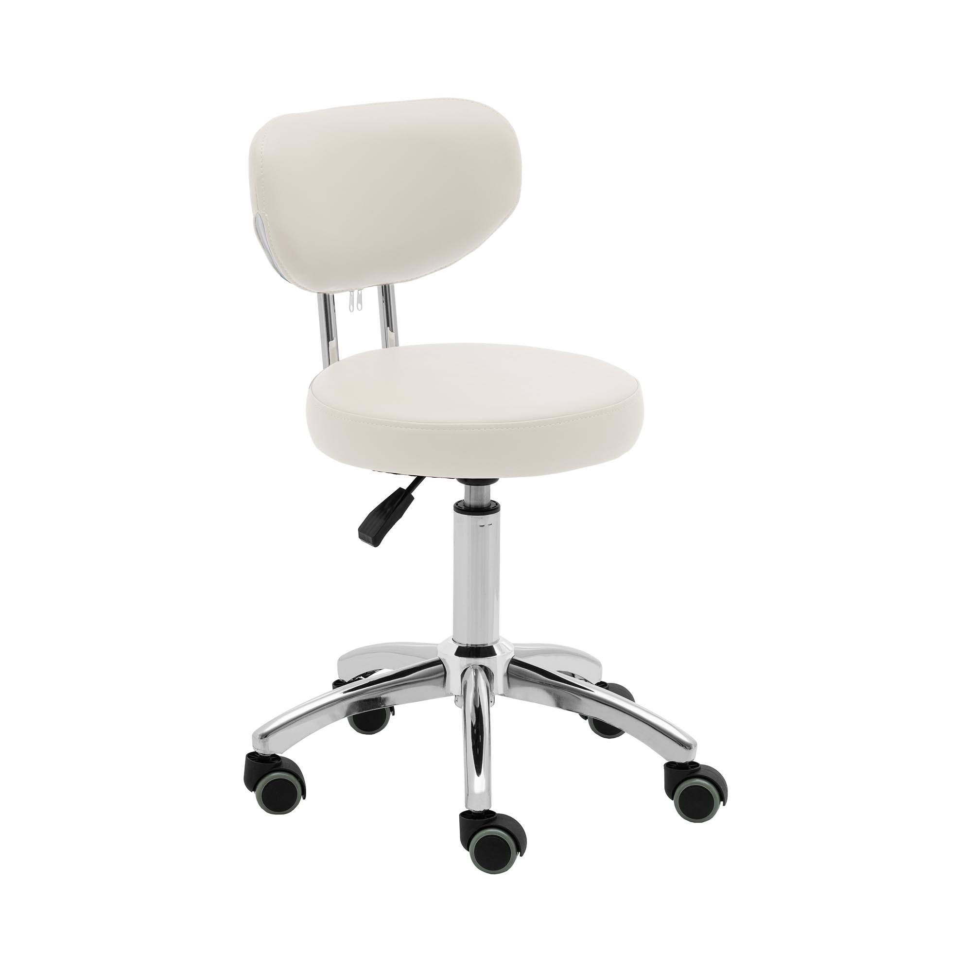 Kruk met rugleuning - 46 - 60 cm - 150 kg - beige