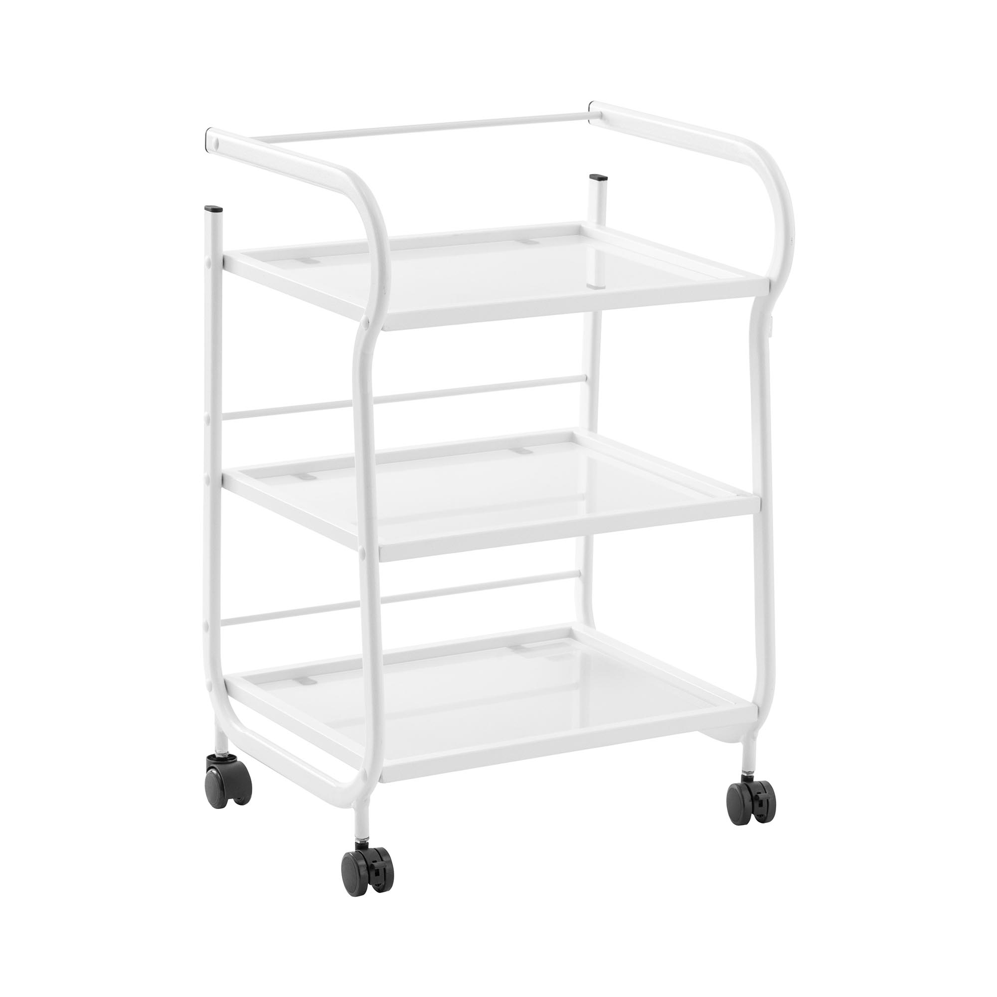 Cosmetica trolley - 3 Glazen leggers - 43 x 53 x 80 cm - Wit