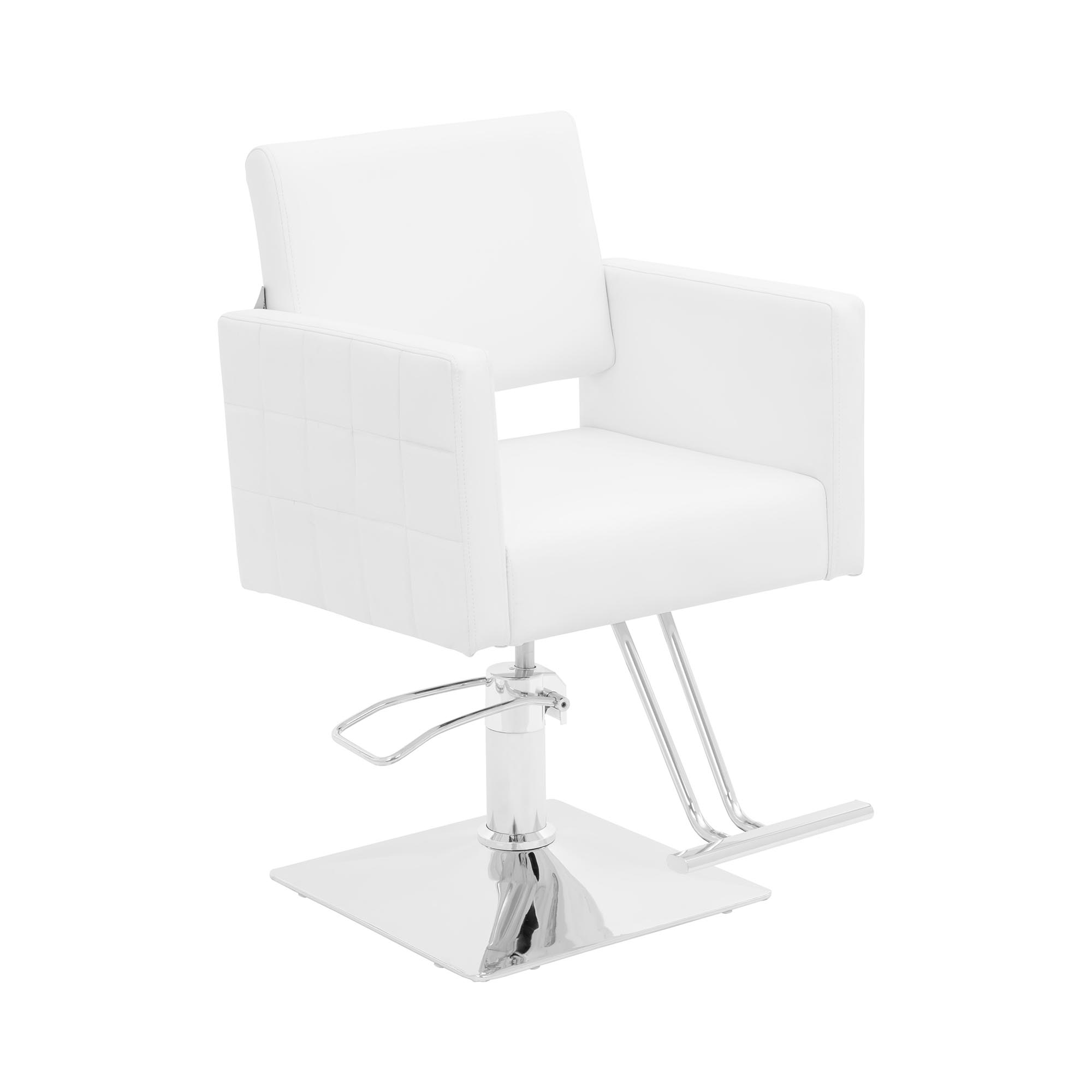 Kappersstoel met voetensteun - zithoogte 45 - 55 cm - 150 kg - wit