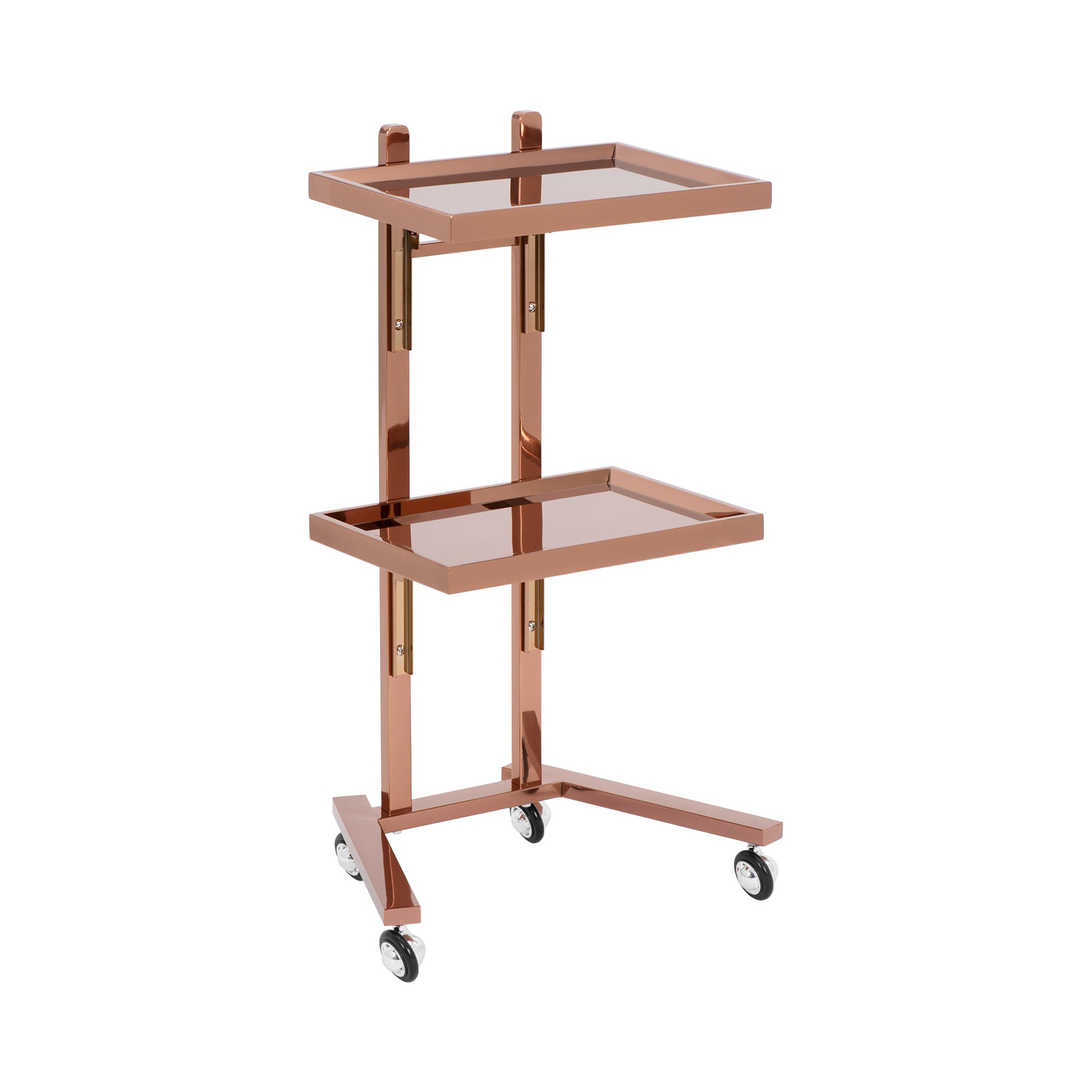 Cosmeticawagen - rolwagen - 2 opvouwbare planken - tot 10 kg - rosΓ© goud - roestvrij staal