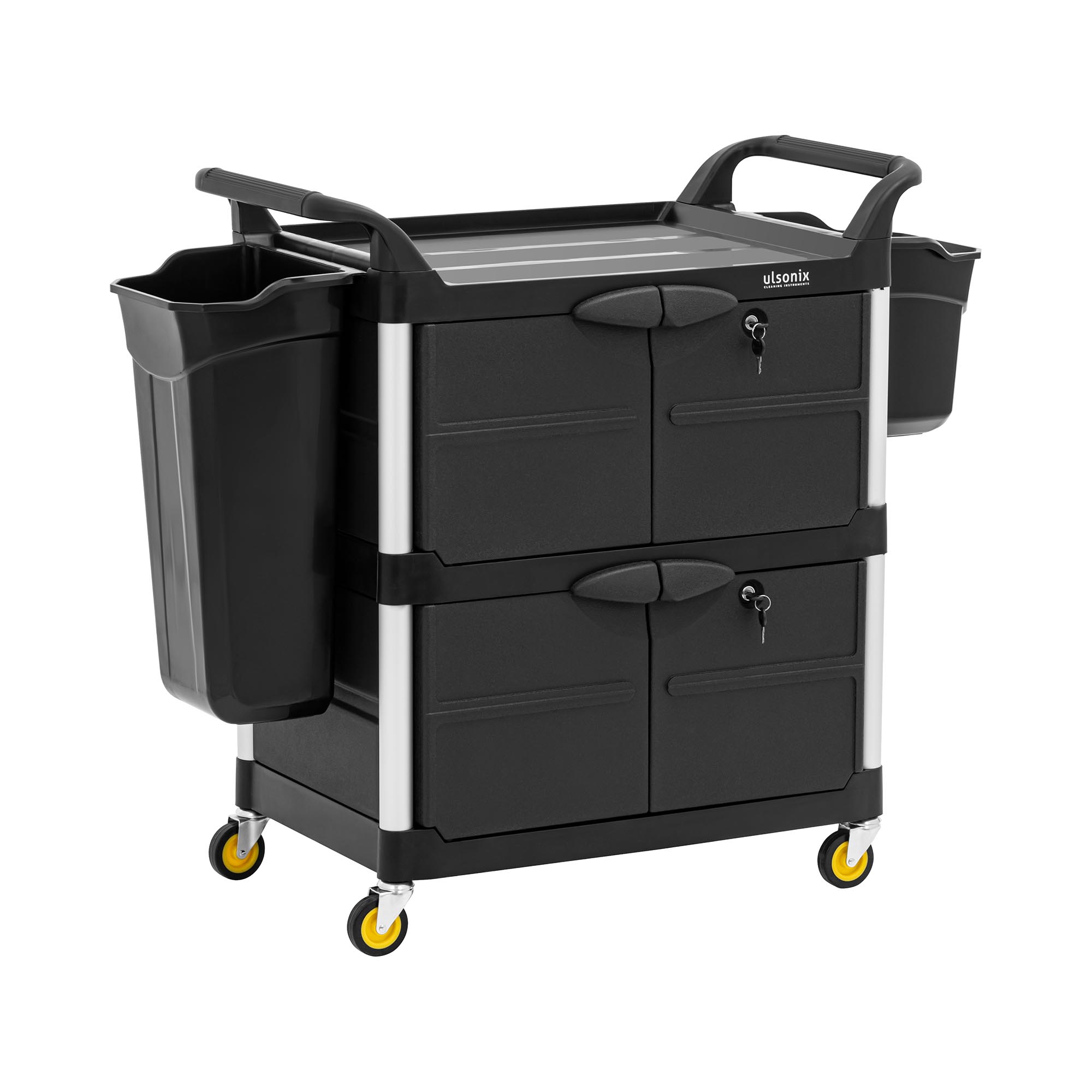 Schoonmaakwagen - afsluitbaar - 150 kg - 3 plateaus