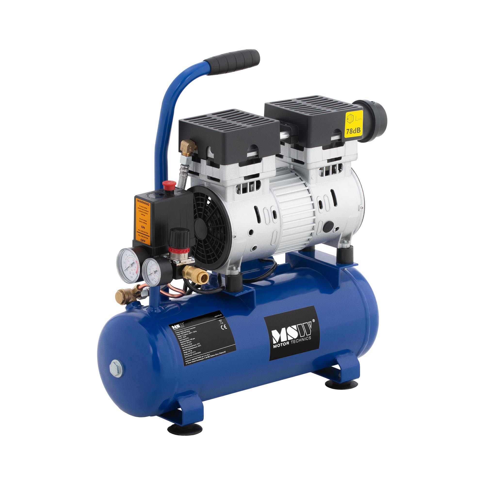 MSW Olievrije compressor - 8 L - 750 W