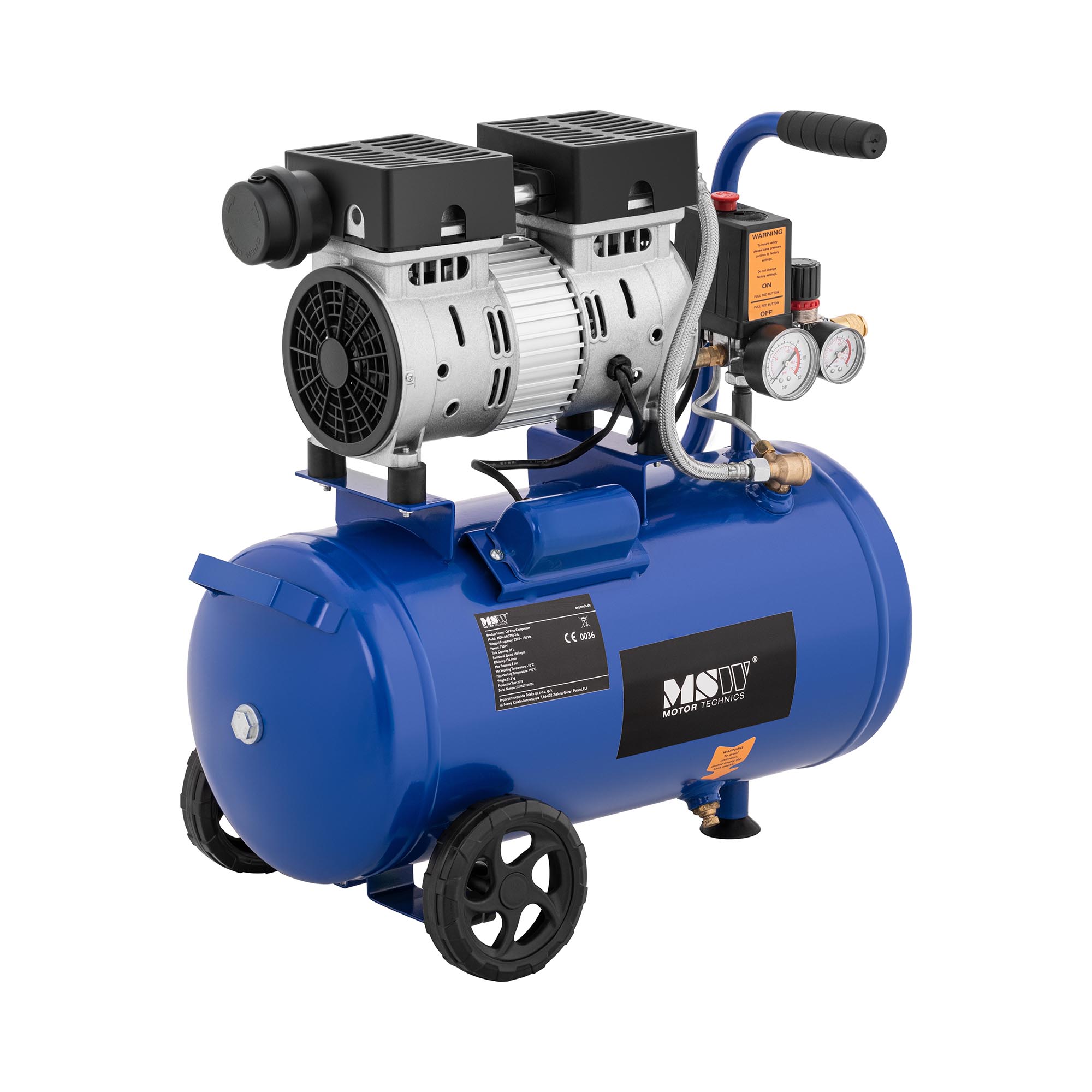 MSW Olievrije compressor - 24 L - 550 W