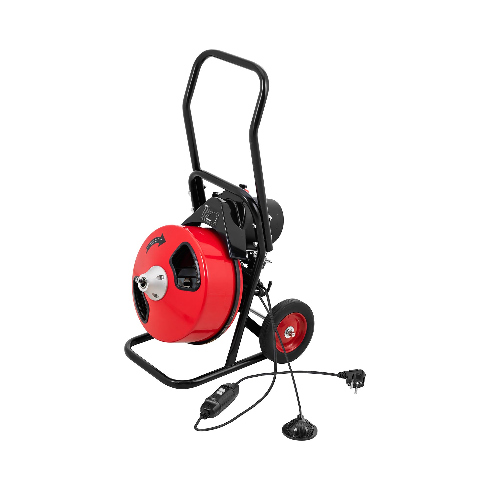 Przepychacz do rur z bębnem i kółkami - 390 W - 1486 obr./min - Ø32-100 mm