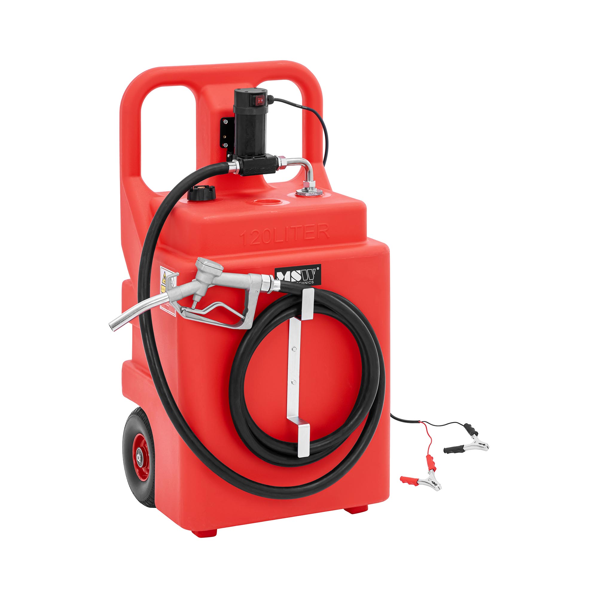 Mobiel tankstation - met elektrische pomp, kraan en wielen - 120 l - 37 l/min