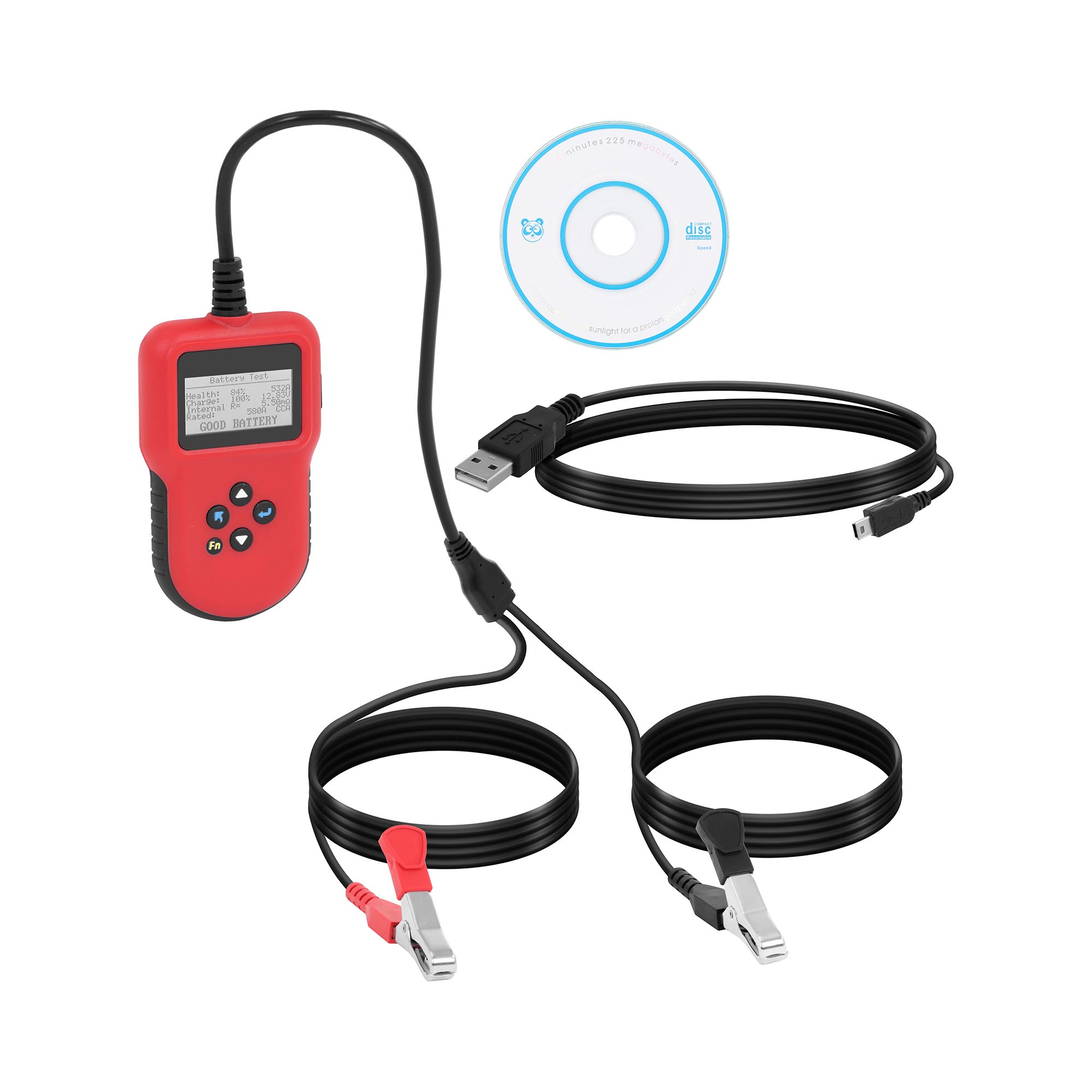 Cyfrowy tester akumulatorów - 12/24 V - LCD - wielojęzyczny