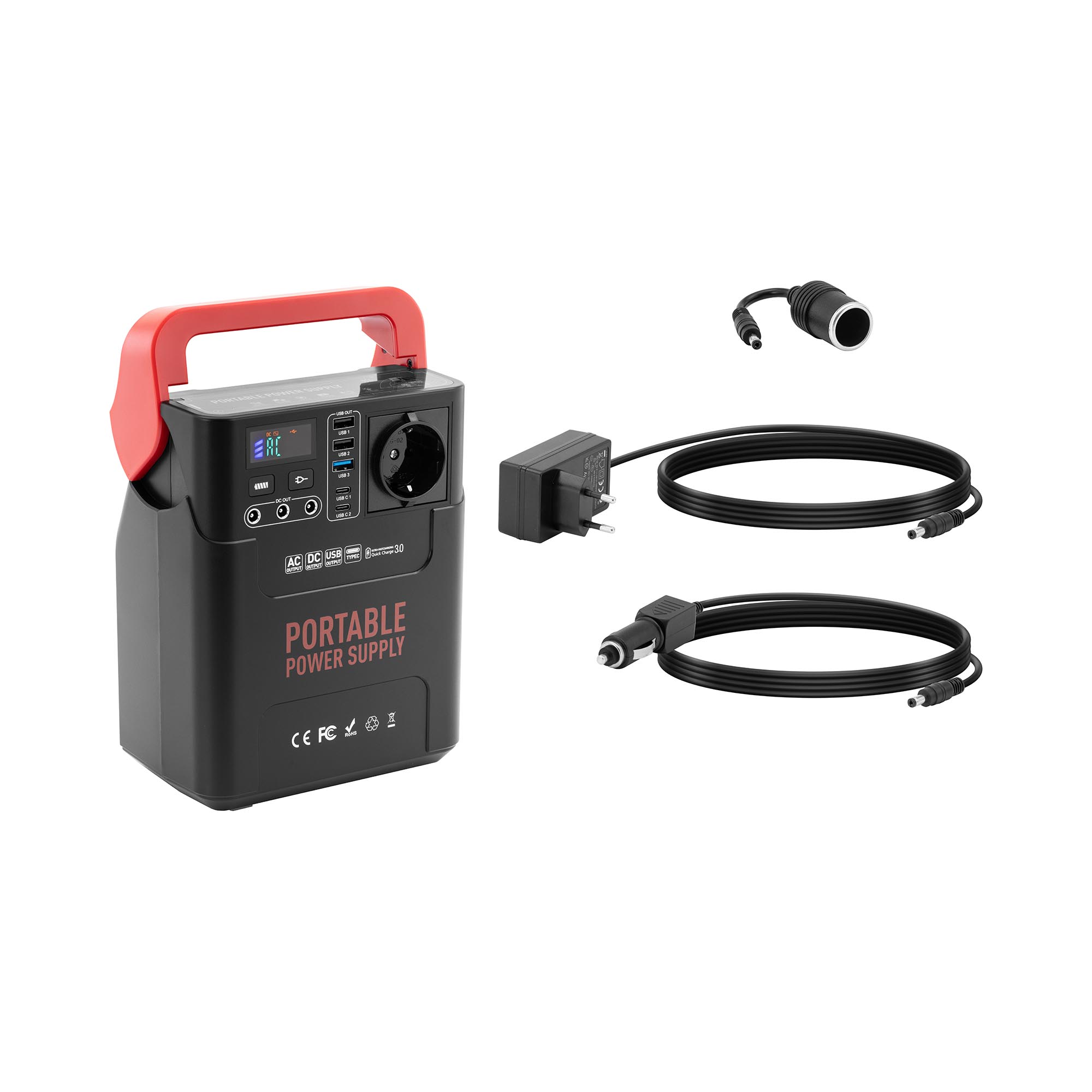 Áramfejlesztő - 20 Ah - 3 x USB - gyorstöltés 18 W - 2 x USB C - 3 x DC - AC 100 - 240 V, 150 W | MSW