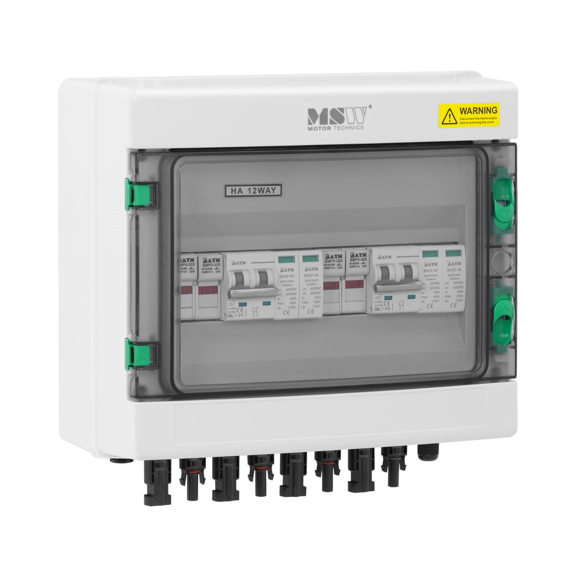 Aansluitdoos met overspanningsbeveiliging voor PV-systeem - type 2 - 2 ingangen / 2 uitgangen - 600 V - IP65