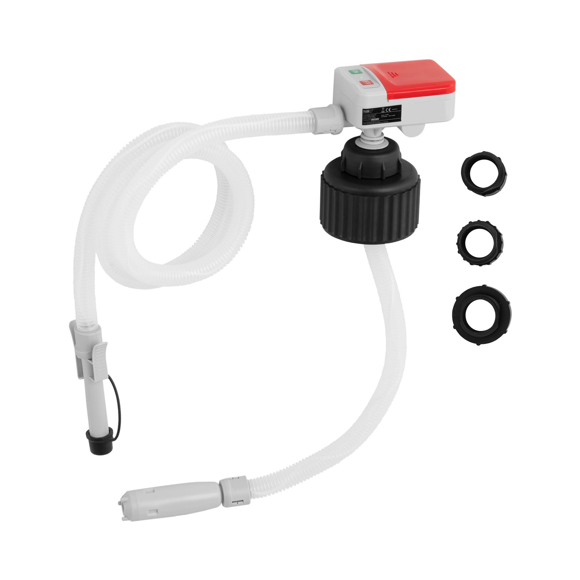 Benzine-zuigpomp - Zuigsnelheid: 12 l/min - Zuigslang lengte 57,5 cm - 4 adapters