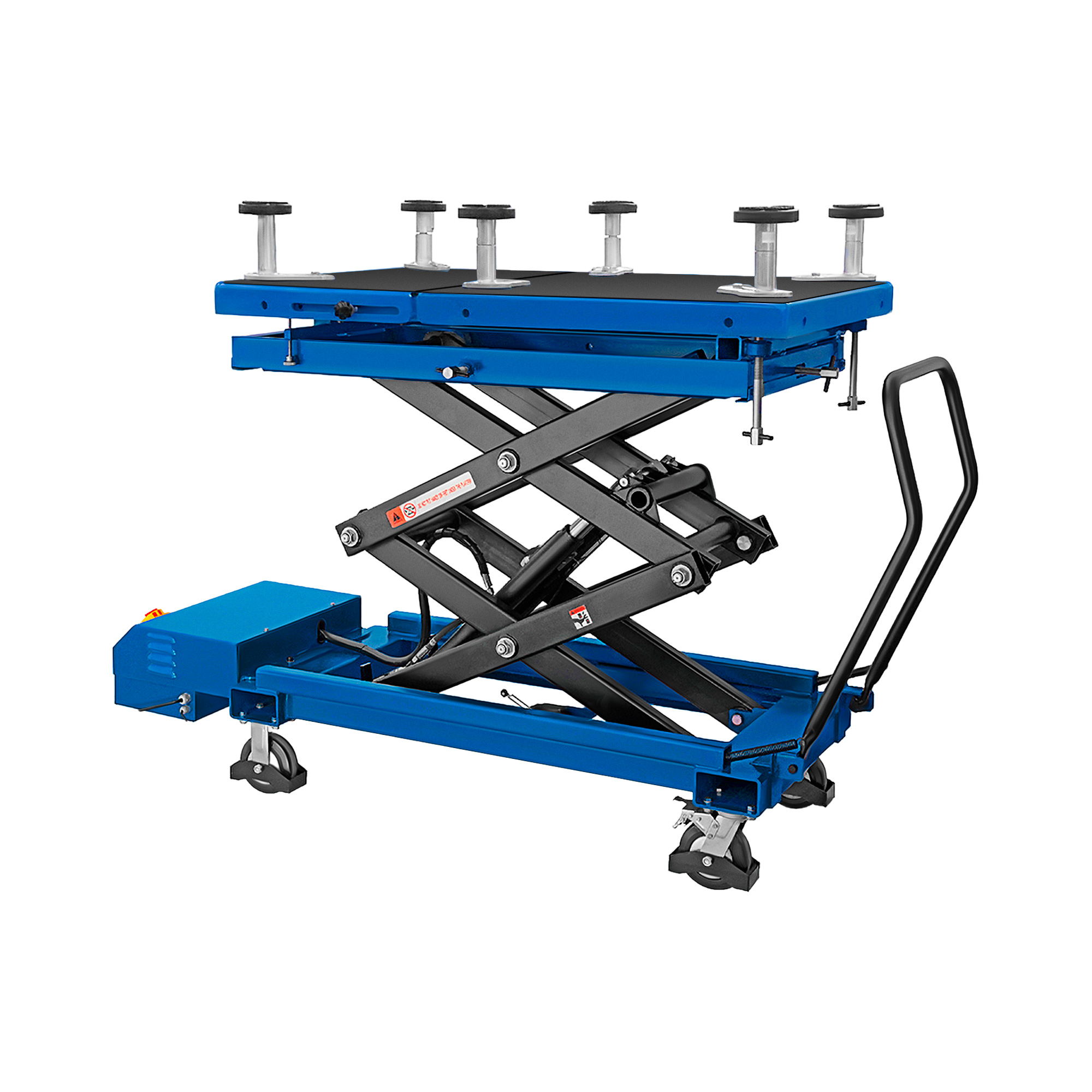 Scherenový zdvíhací stôl - pre EVA-autobatériu - s kolieskami - 750 W - do 1200 kg
