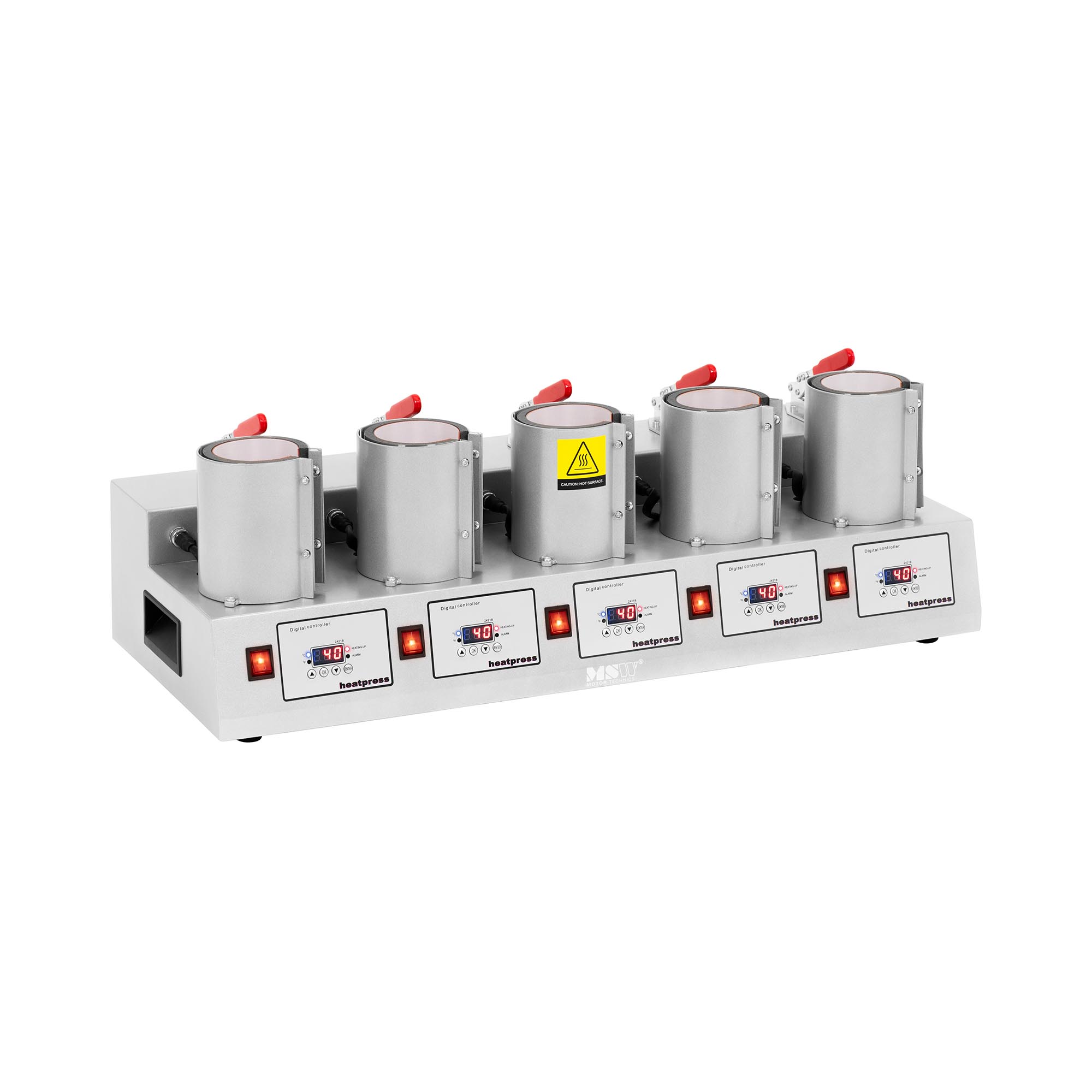 Bekerpers - 5-voudig - tot 250 °C - LED-display - timer
