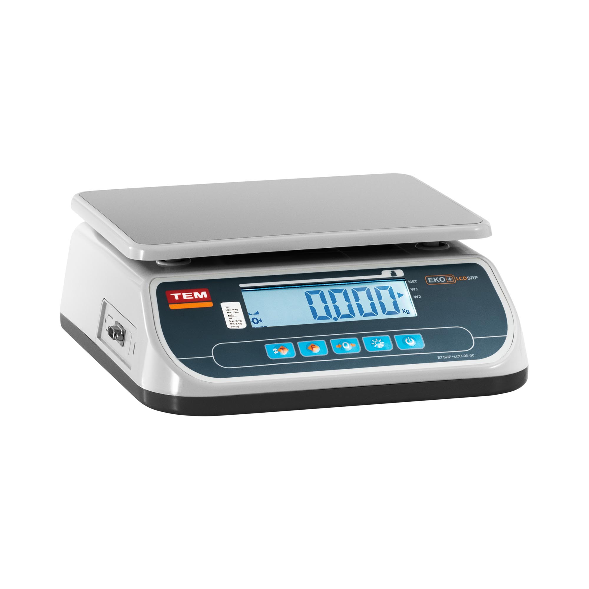 TEM Tischwaage - geeicht Zone 3 - 30 kg / 10 g - LCD TSRP+LCD30T-B1-ZONE3