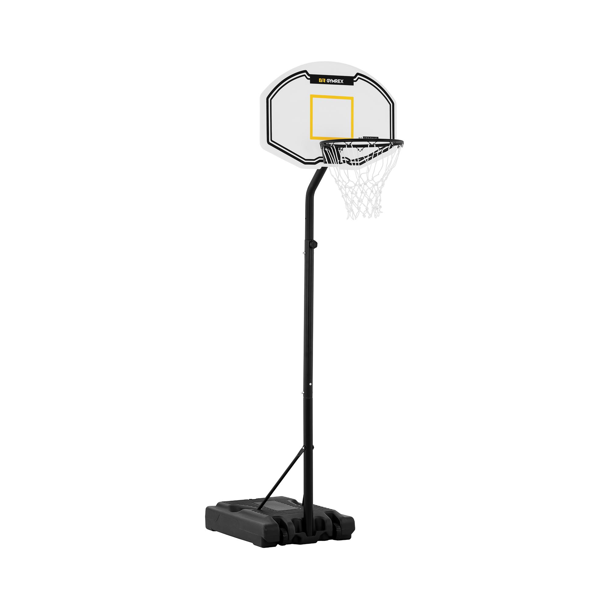 Basketbalpaal - in hoogte verstelbaar - 190 tot 260 cm - witte net
