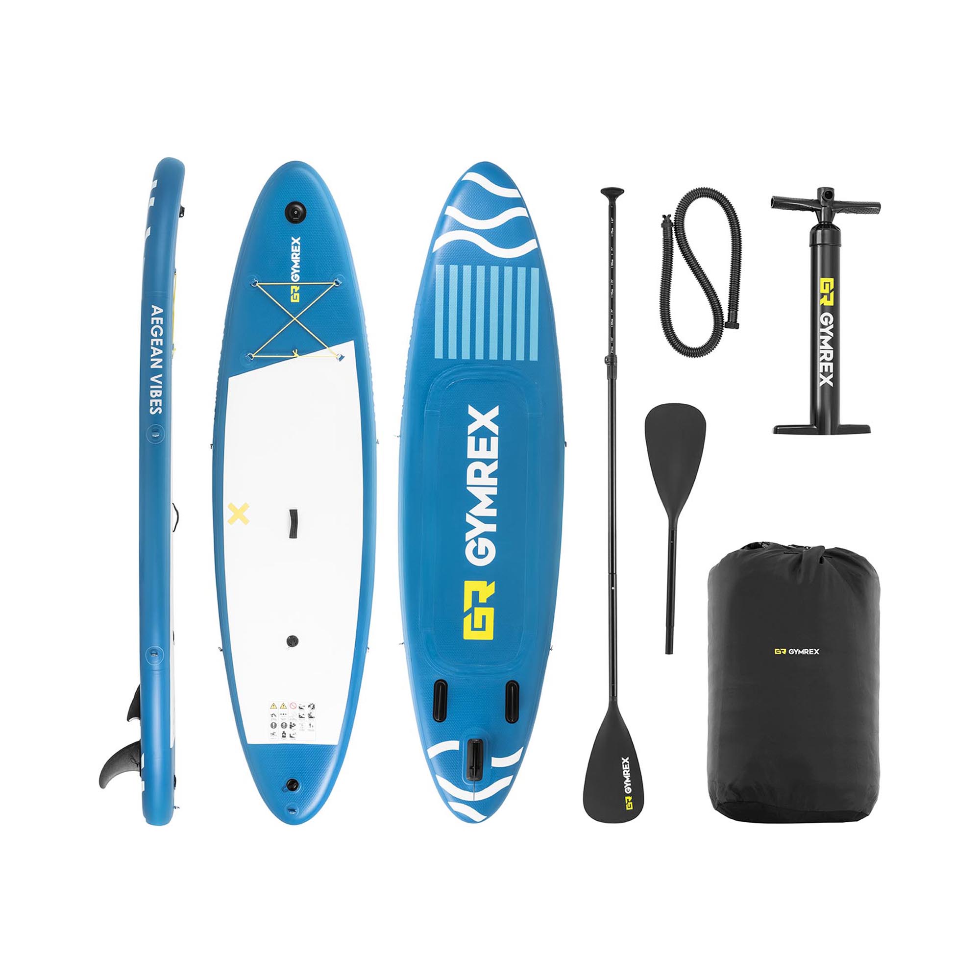 Deska SUP - dmuchana - 125 kg - niebieska - dwukomorowa - 333 x 82 x 12 cm