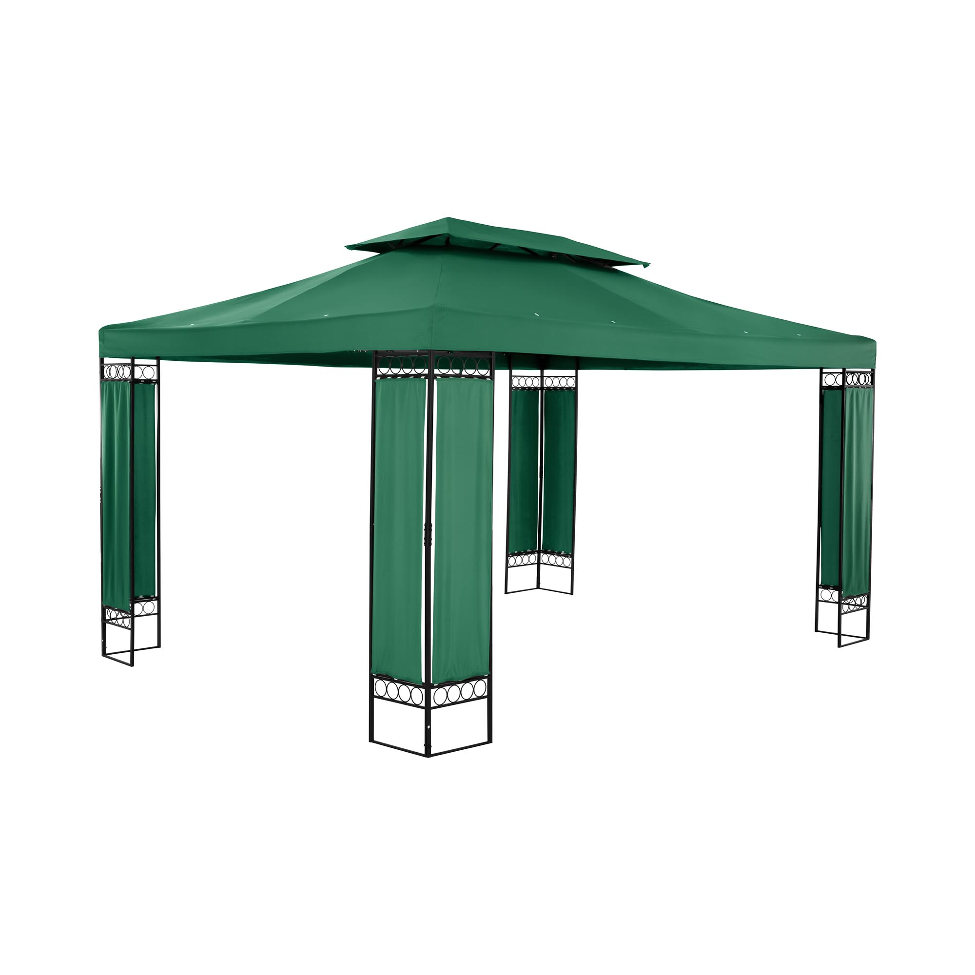 Uniprodo Gartenpavillon - 3 x 4 m - 160 g/m² - dunkelgrün UNI_PERGOLA_3X4GF