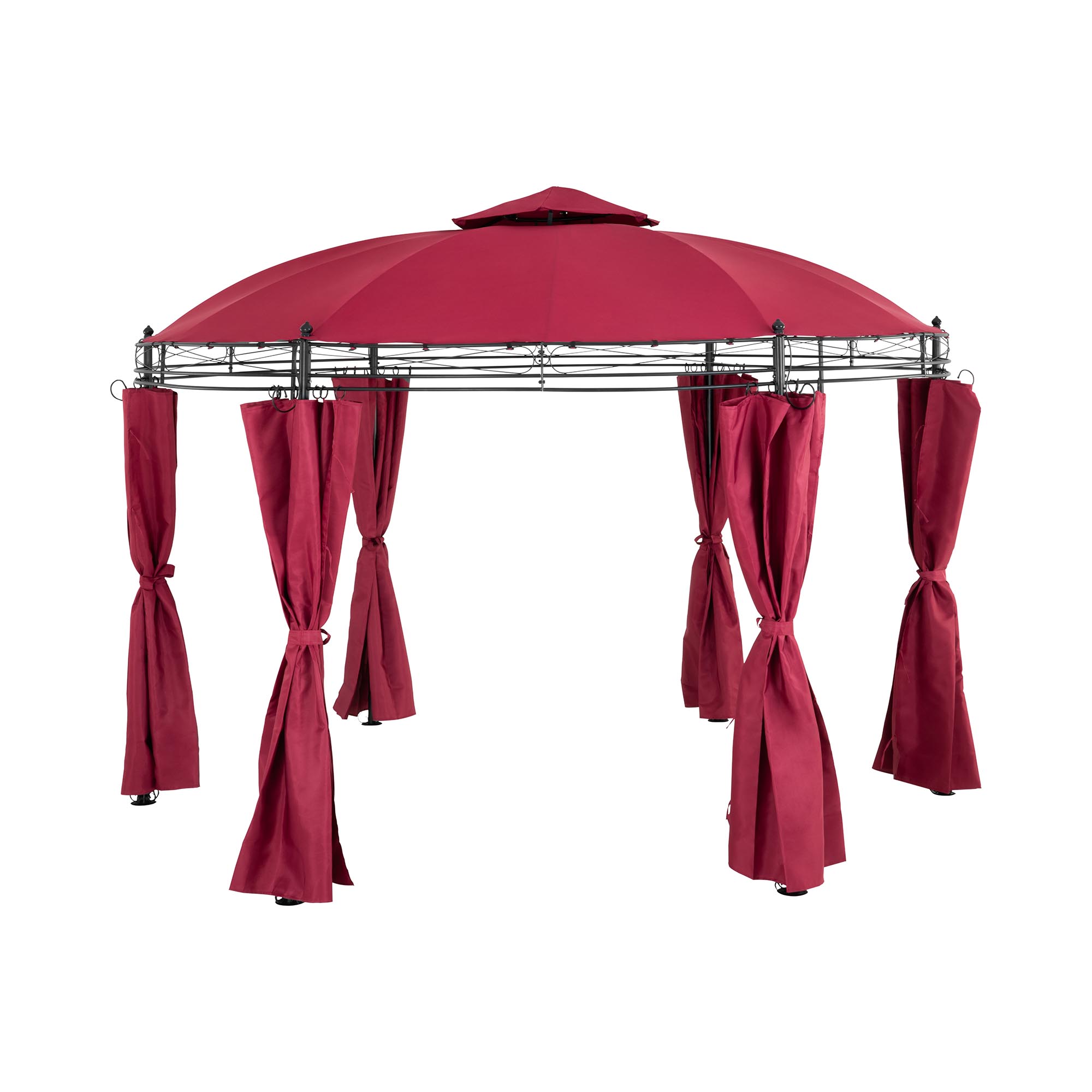 Kerti pavilon - kerek - 3,5 m - 180 g / m² - borvörös | Uniprodo