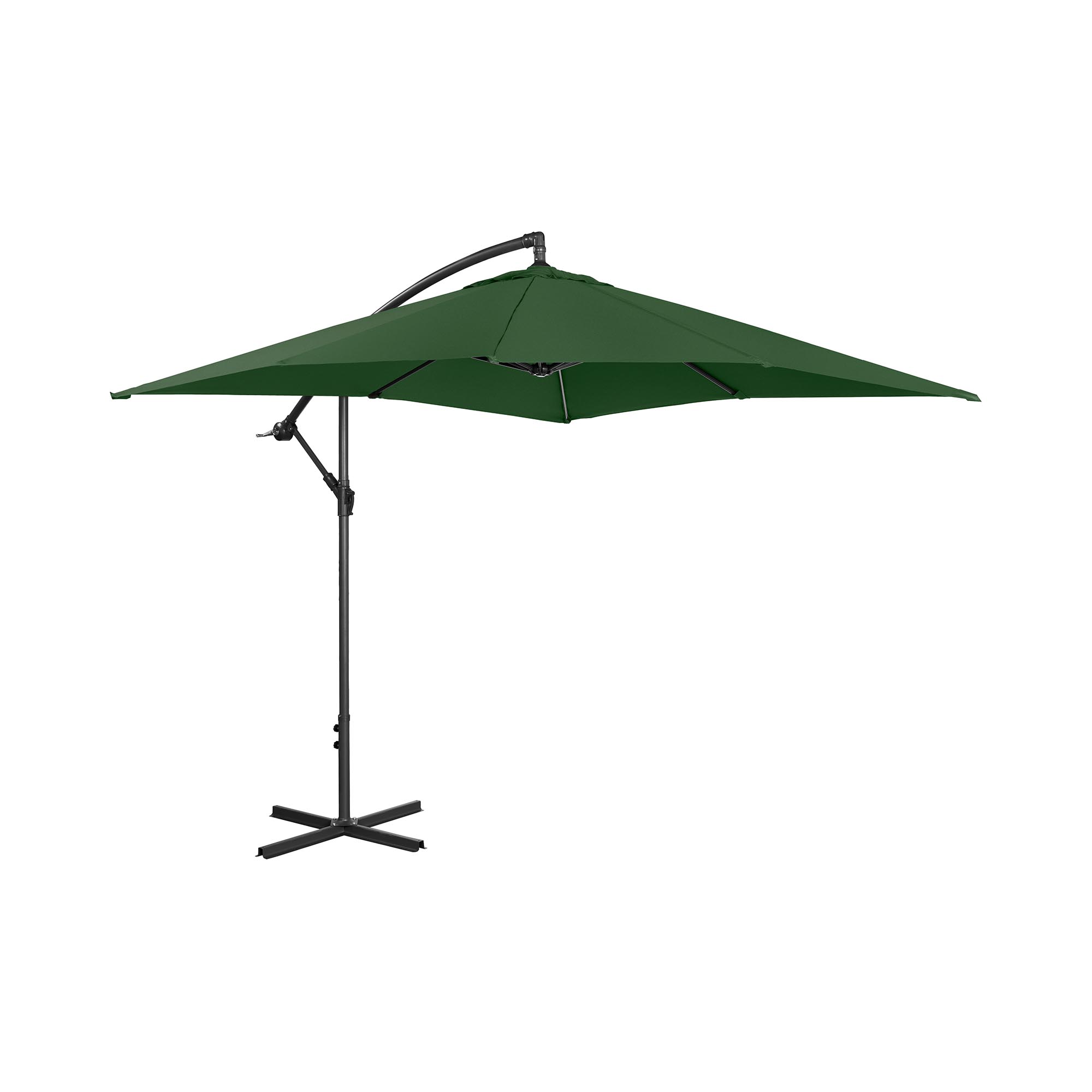 Uniprodo Zweefzweefparasol - groen - rechthoekig - 250 x 250 cm - kantelbaar