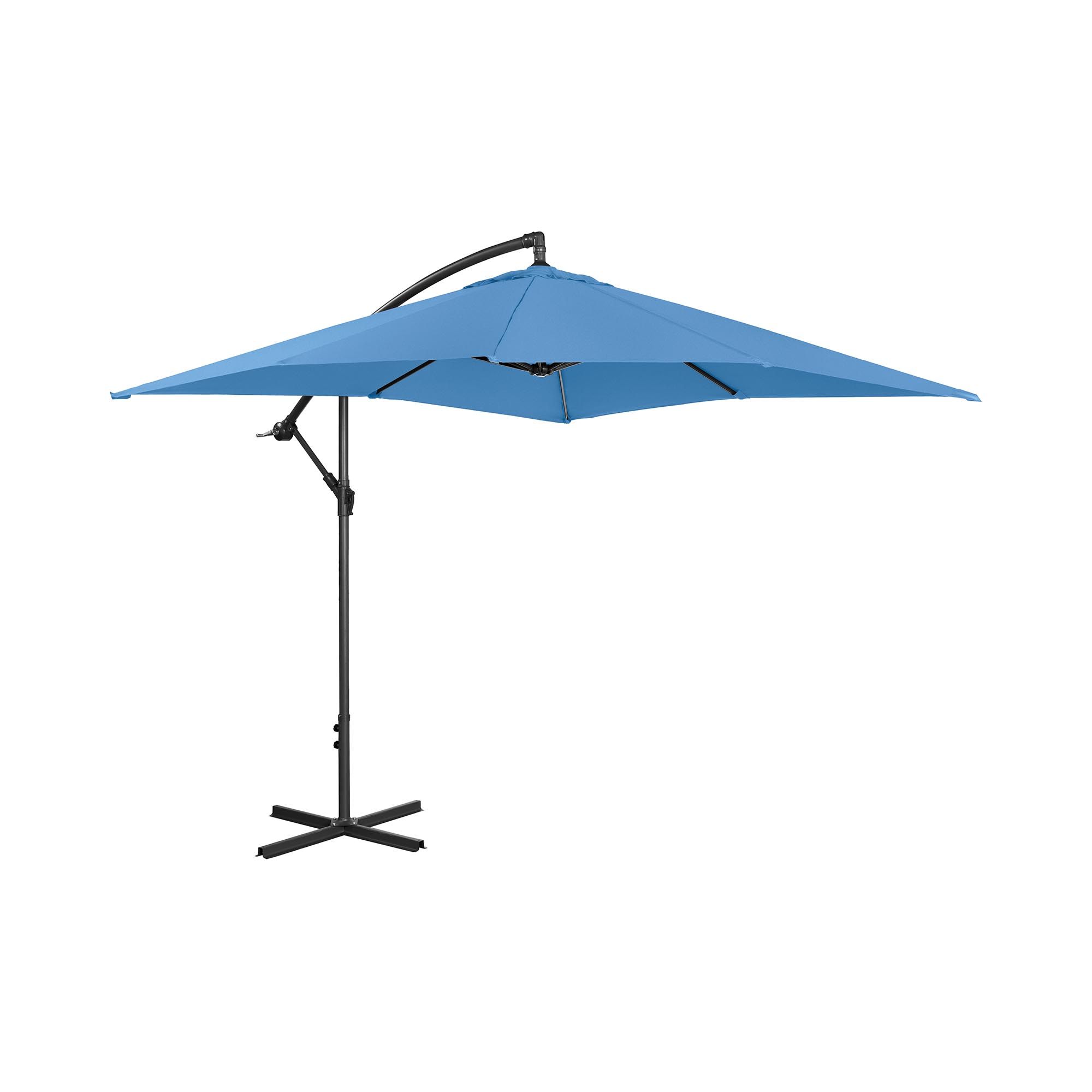 Uniprodo Zweefparasol - blauw - rechthoekig - 250 x 250 cm - kantelbaar