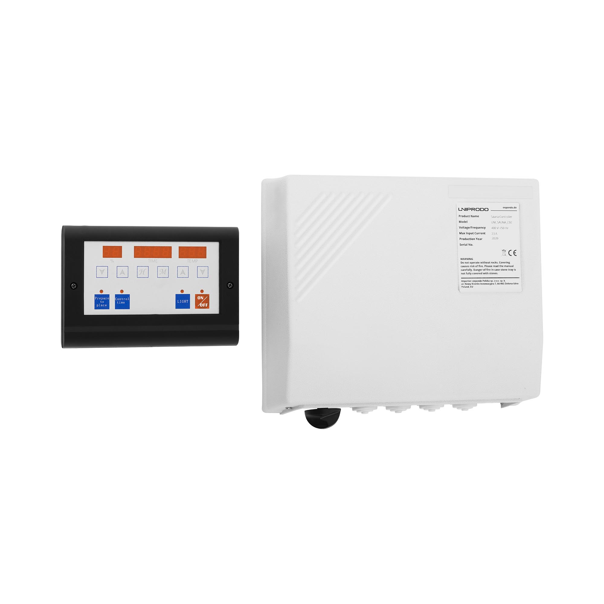 Saunabediening - digitaal display - voor saunaoven UNI_SAUNA_11.5KW